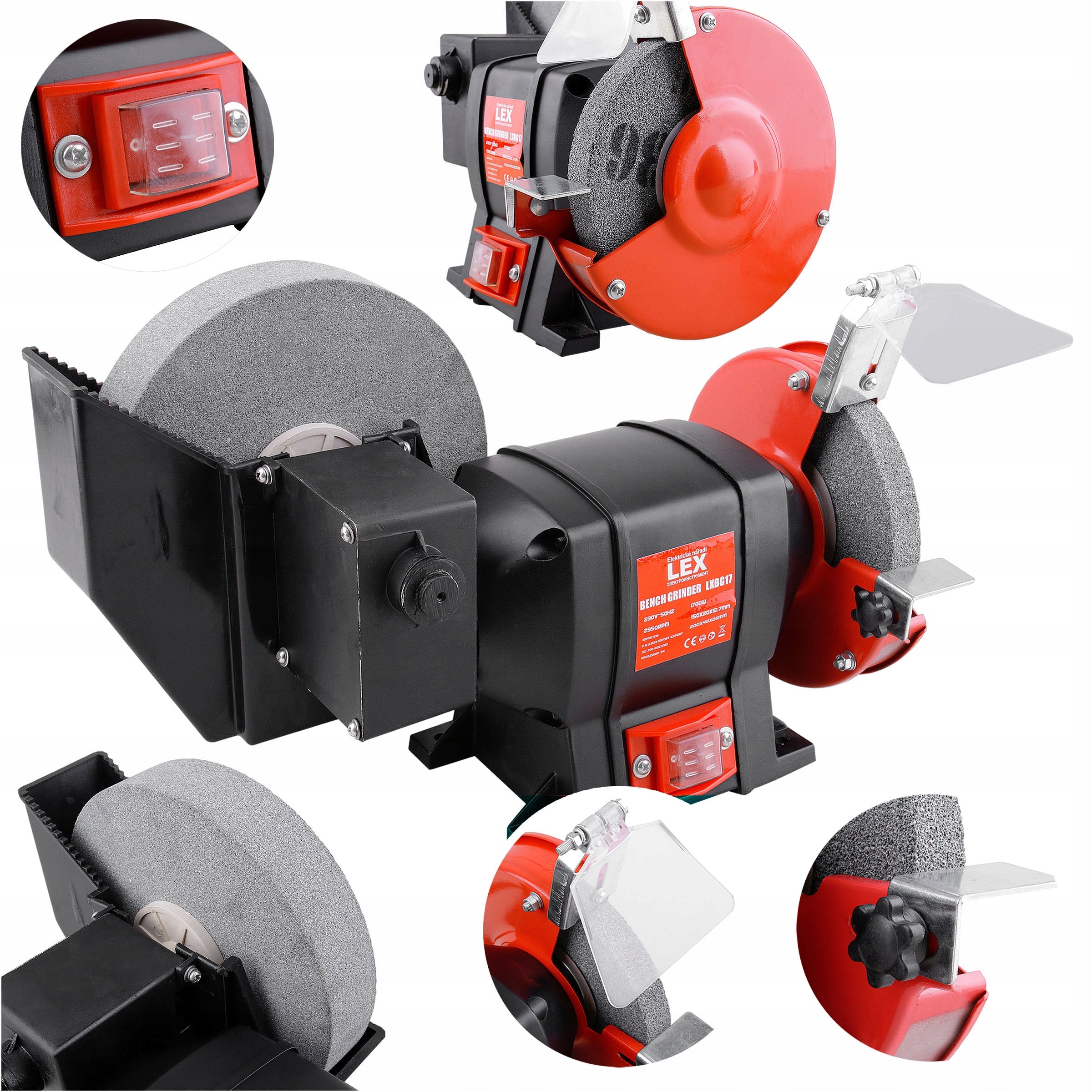 DRY AND WET TABLE GRINDER FOR SHARPENING, SLOW SPEED, 2 STONES