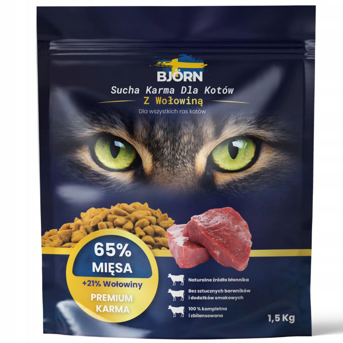 DRY CAT FOOD BEEF FOR ALL BREEDS OF CATS AFTER STERILIZATION Packaging status original
