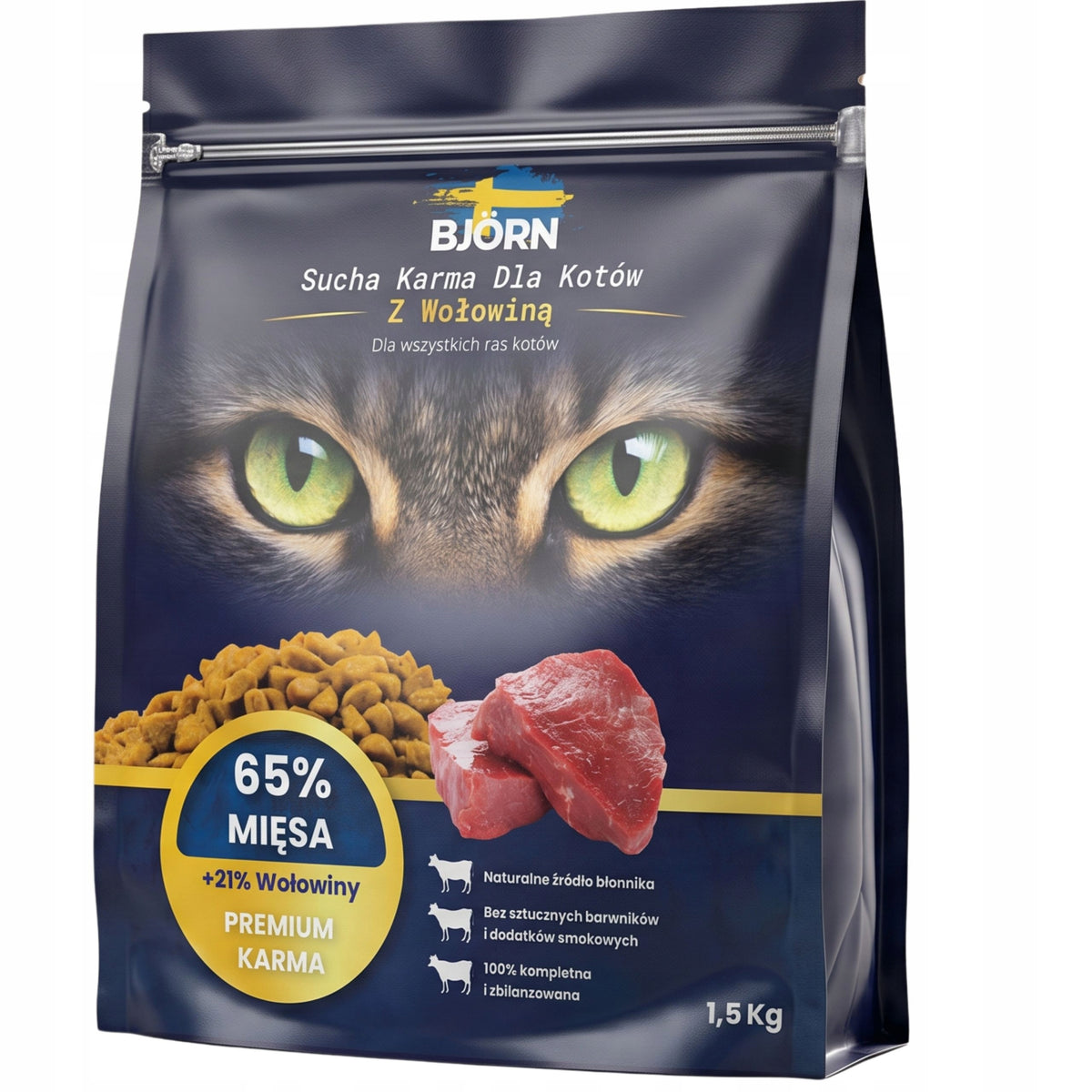 DRY CAT FOOD BEEF FOR ALL BREEDS OF CATS AFTER STERILIZATION