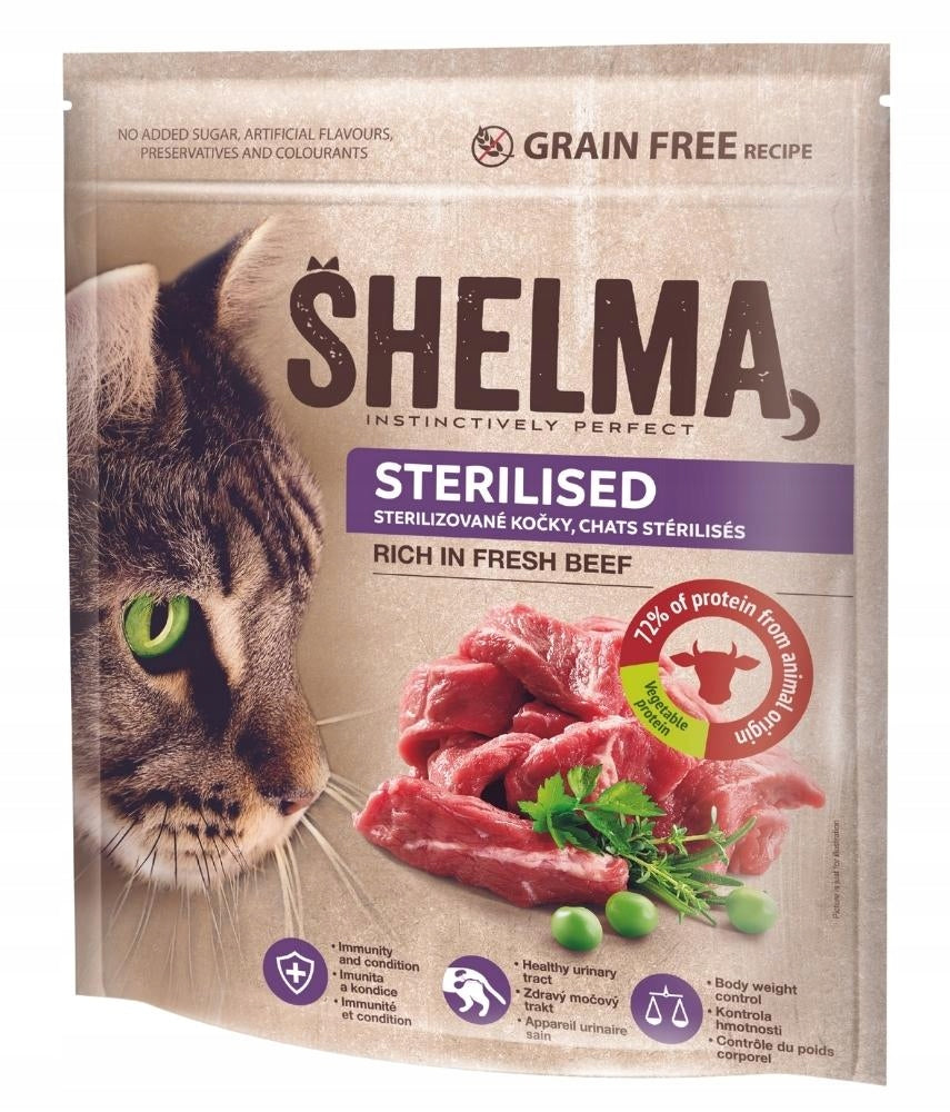 DRY CAT FOOD STERILISED BEEF SHELMA Brand Shelma