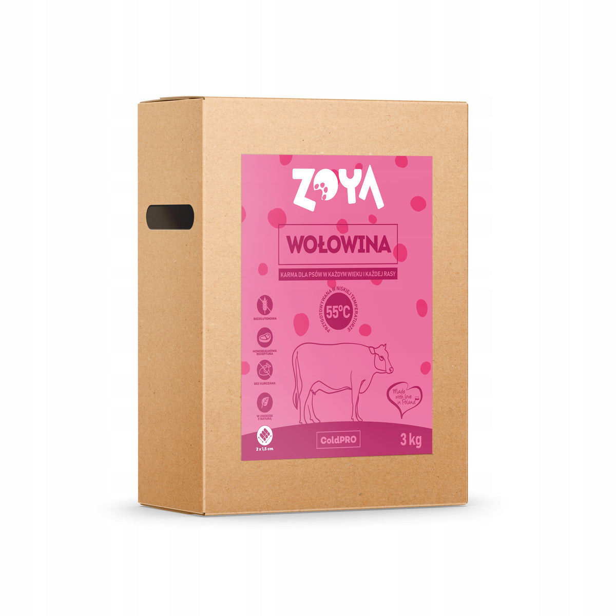DRY DOG FOOD BEEF 3KG ZOYA ColdPRO MONOPROTEIN GOOD COMPOSITION Packaging status original
