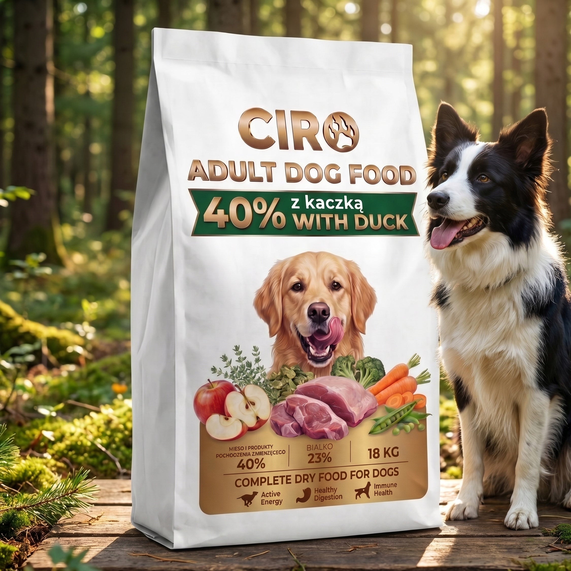 DRY DOG FOOD Ciro Duck 18 kg for Active without Chicken Adult Brand Ciro