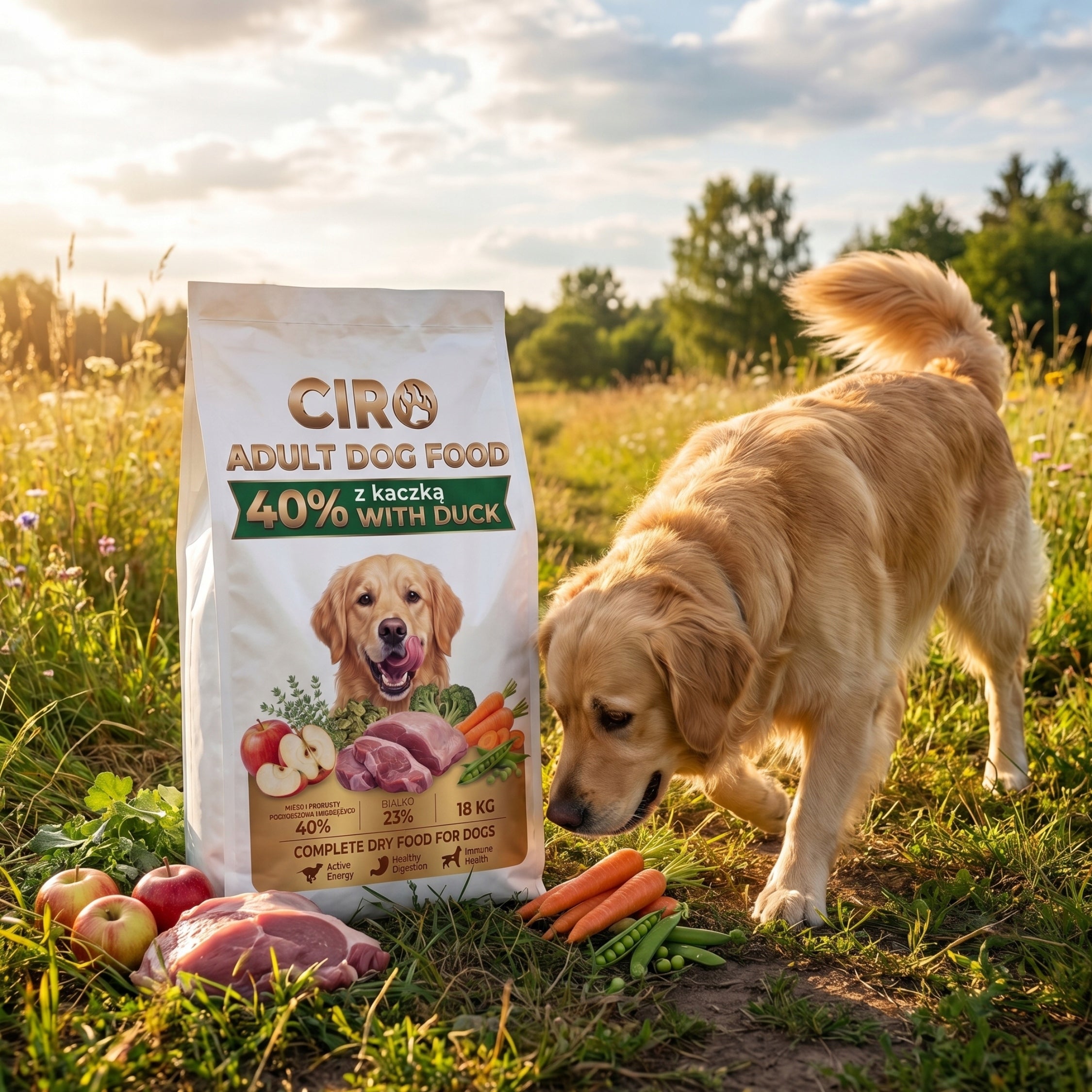 DRY DOG FOOD Ciro Duck 18 kg for Active without Chicken Adult Packaging status original