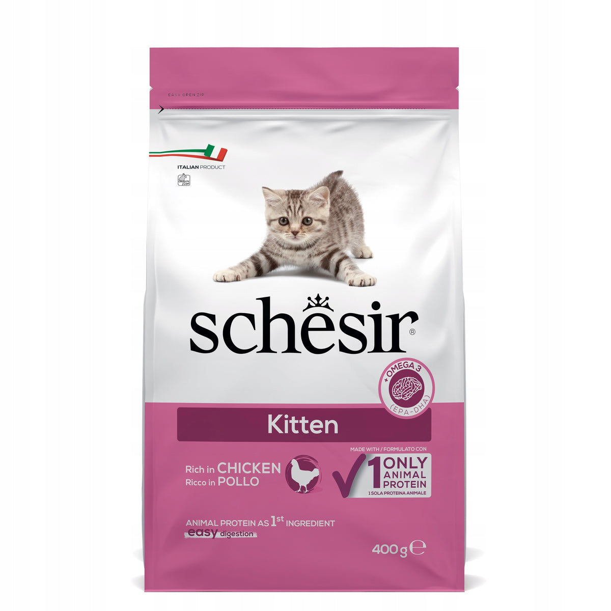 DRY FOOD FOR KITTENS, FEEDING KITTENS Schesir Kitten Chicken 400g