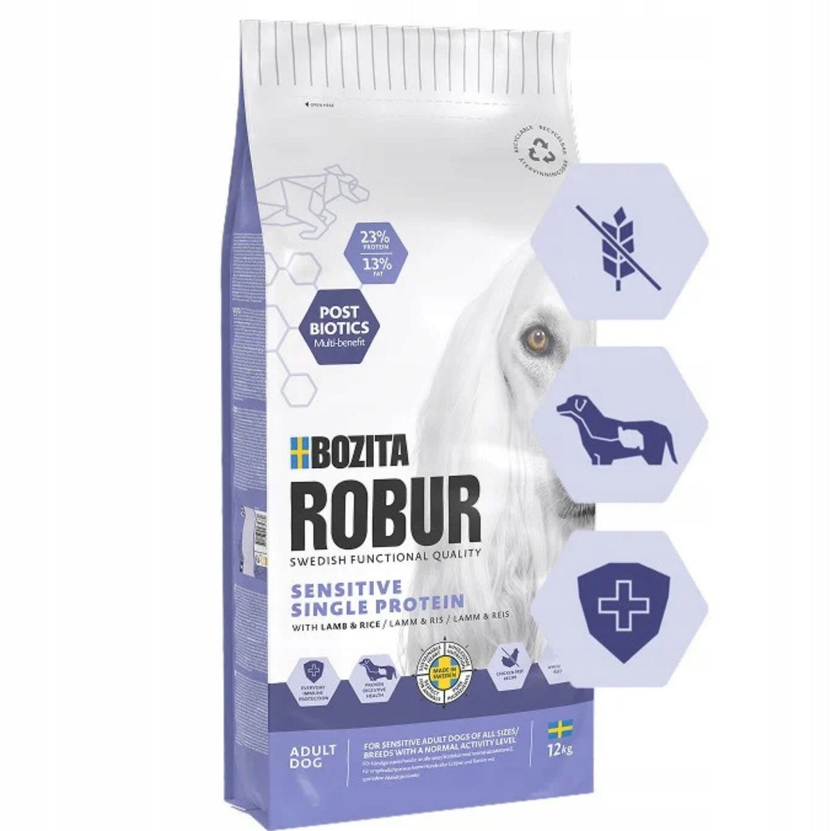 DRY FOOD FOR SENSITIVE ADULT DOGS WITH LAMB BOZITA 12KG