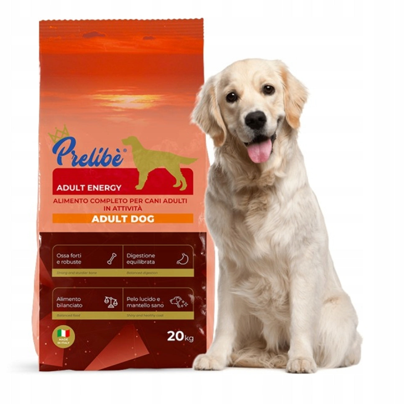 DRY FOOD PRELIBE ENERGY 20KG SHEEPDOG LAMBRADOR HUSKY BEAGLE AMSTAFF