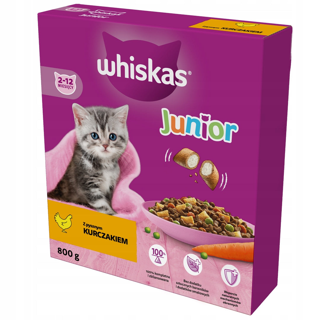 DRY FOOD WHISKAS JUNIOR WITH DELICIOUS CHICKEN 800G