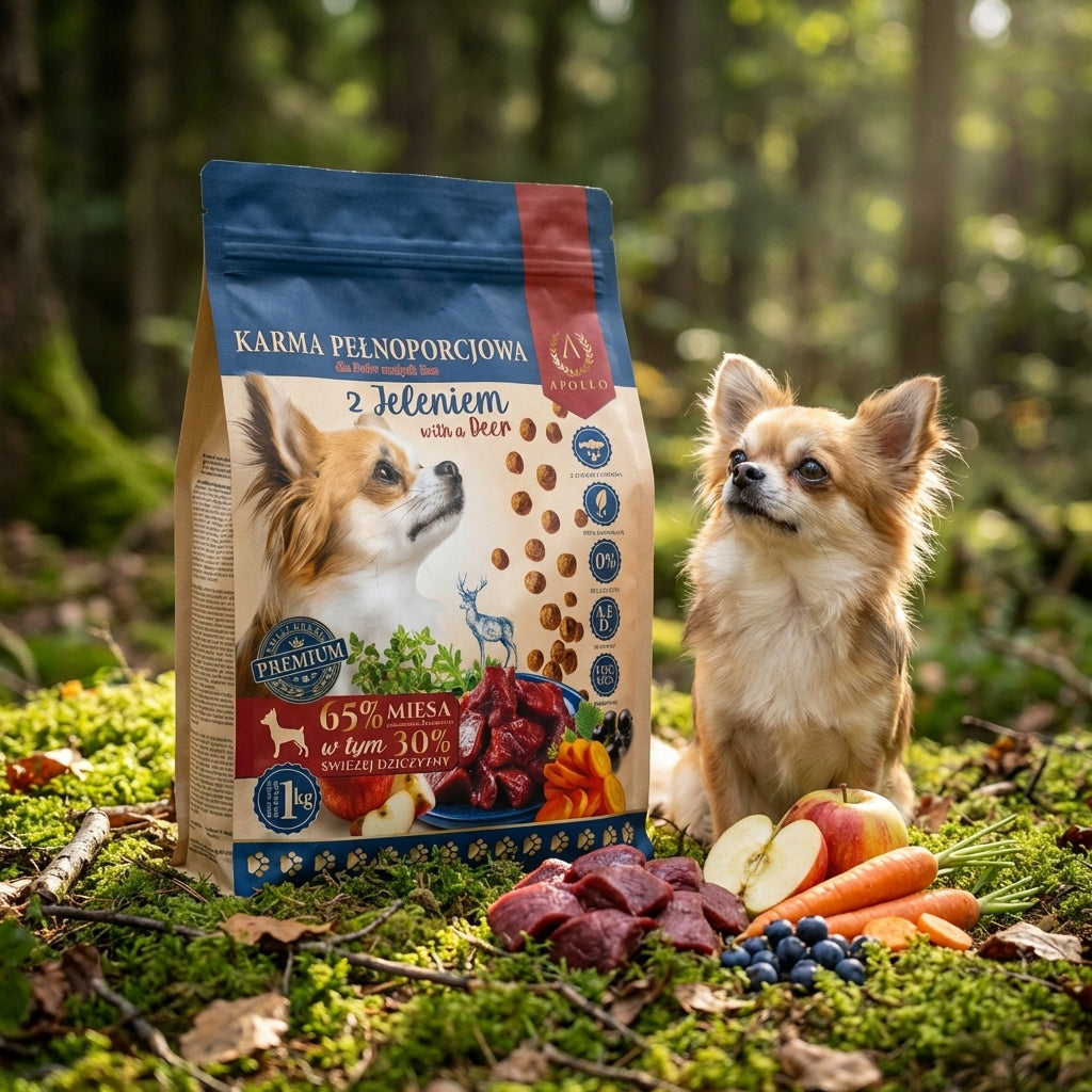 DRY FOOD WITH DEER FOR SMALL BREED DOGS 1KG SMALL HYPOALLERGENIC CRISPS Product weight 1 kg