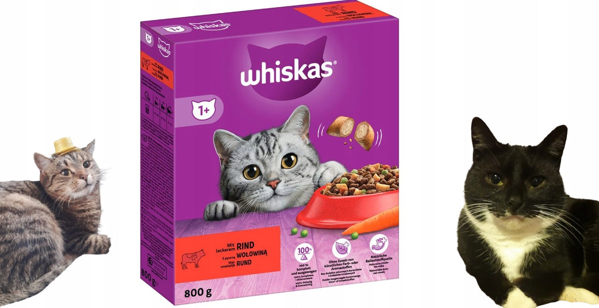 DRY FOOD Whiskas 1+ with beef 800 grams FOR ADULT CATS BOX