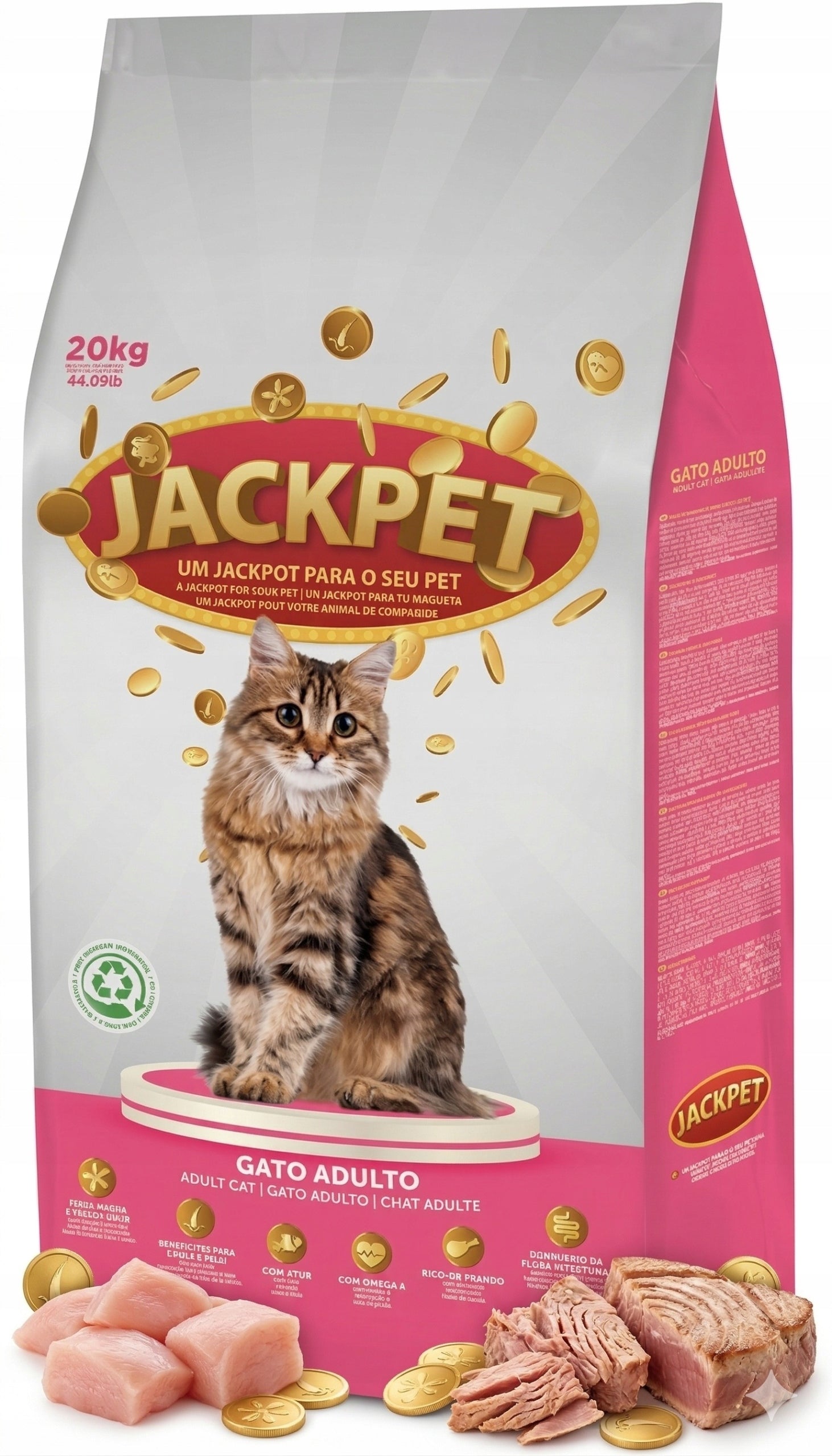 DRY FOOD for adult cats JACKPET CAT Complete CHICKEN TUNA 20kg