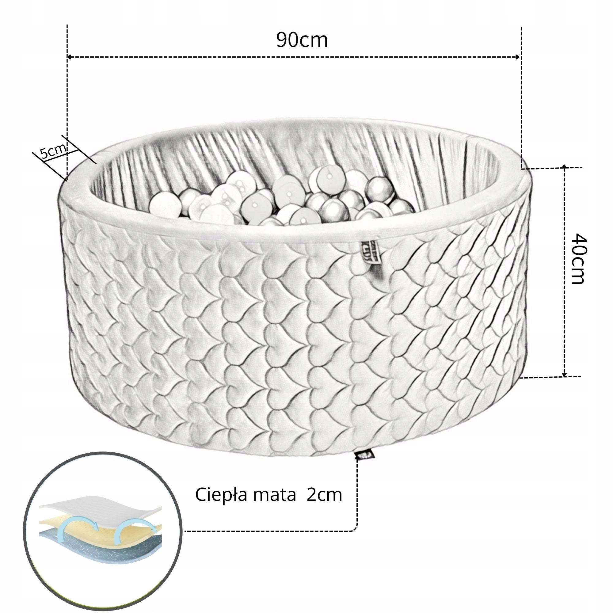 DRY LUX POOL WITH BALLS, square toys for children 90x40 + 300 balls Manufacturer code 5904533617733