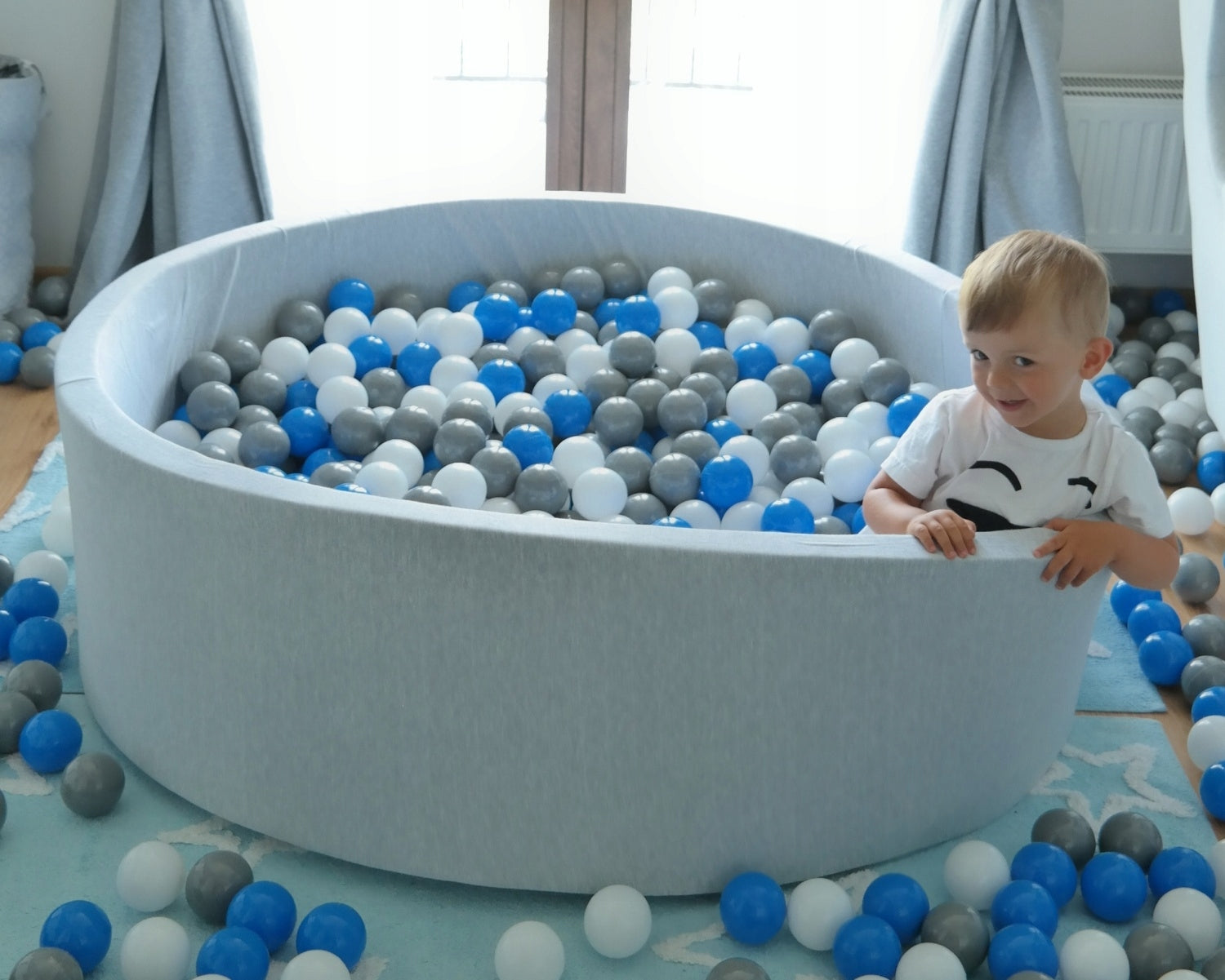 DRY POOL 125x40 cm 900 balls Grey/White Blue Rose Grey Turquoise Packaging status original