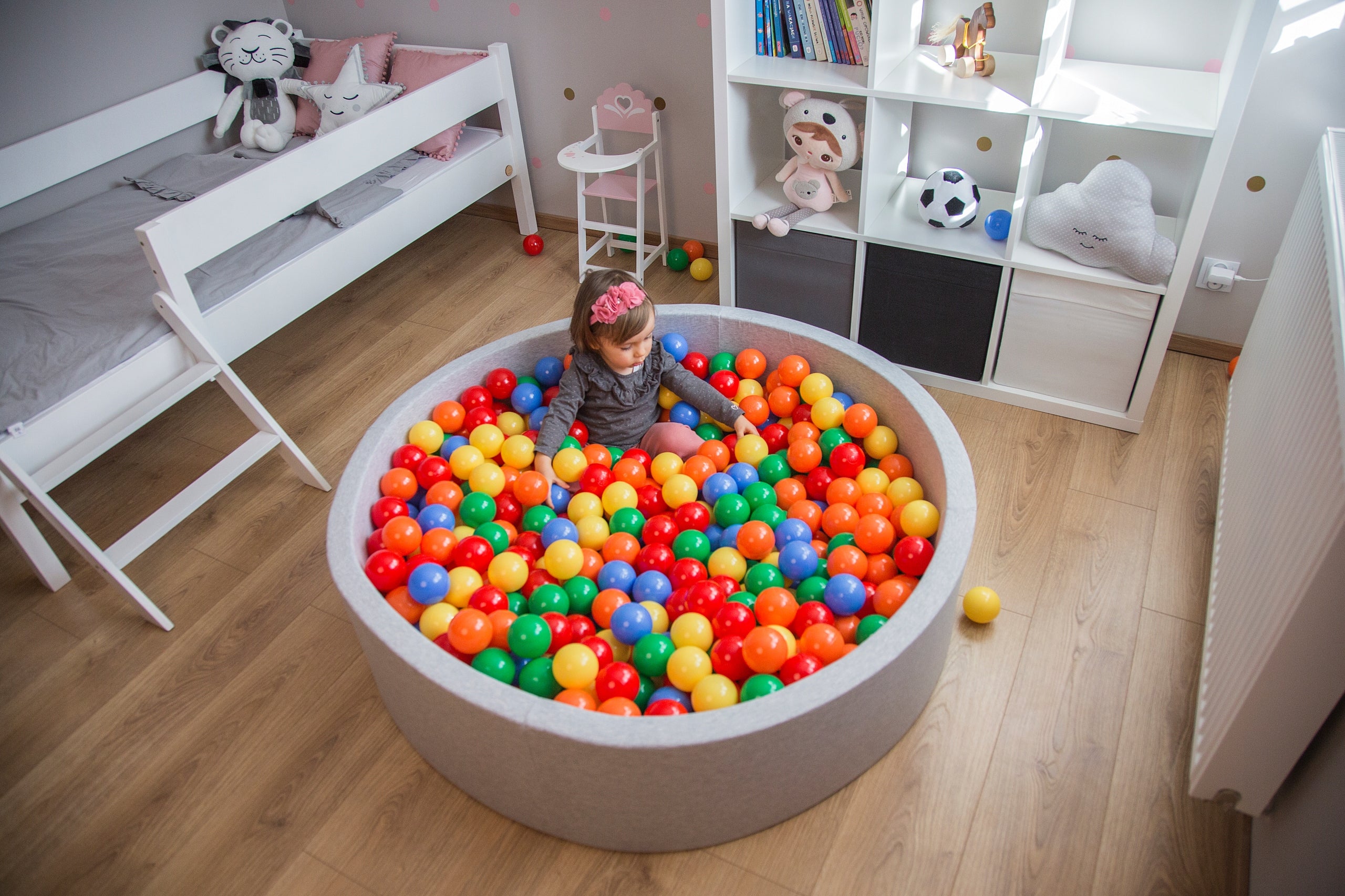 DRY POOL LARGE 120x30 round 300 balls dark grey Brand KiddyMoon
