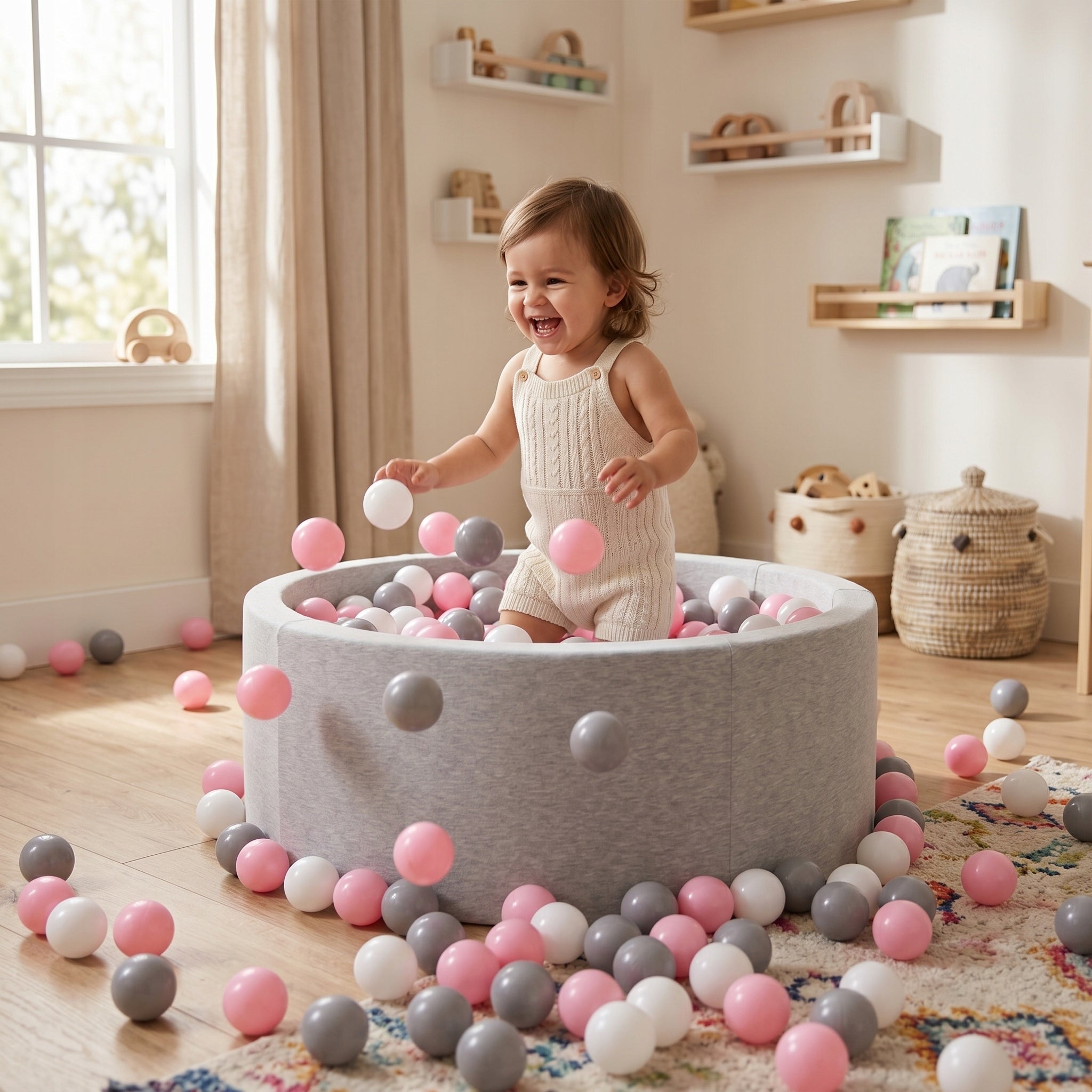 DRY POOL with balls 90x30cm 200 balls For Children's Room Polish BPA-free Product width 90 cm