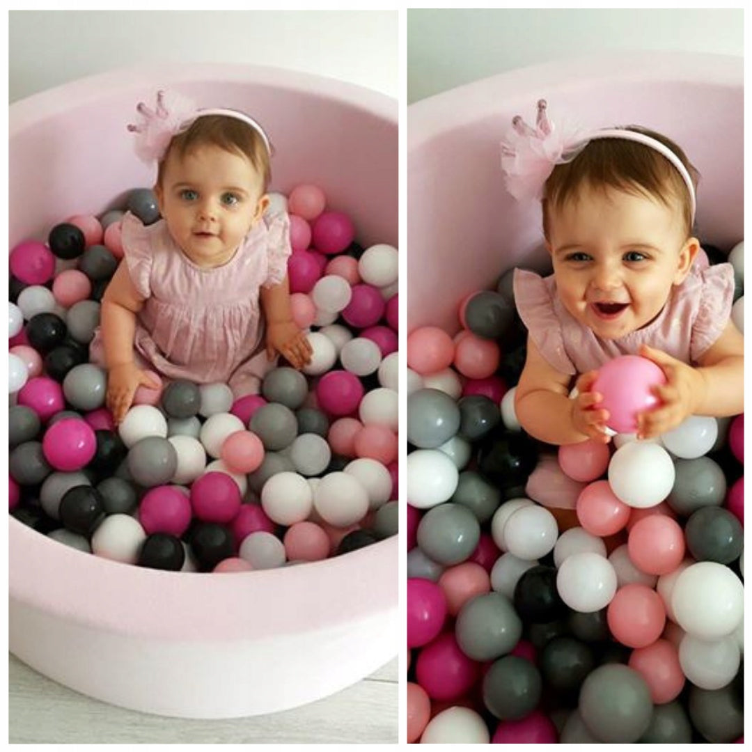 DRY POOL without balls PLAYPEN for children 110x40cm powder pink round Brand Mimii