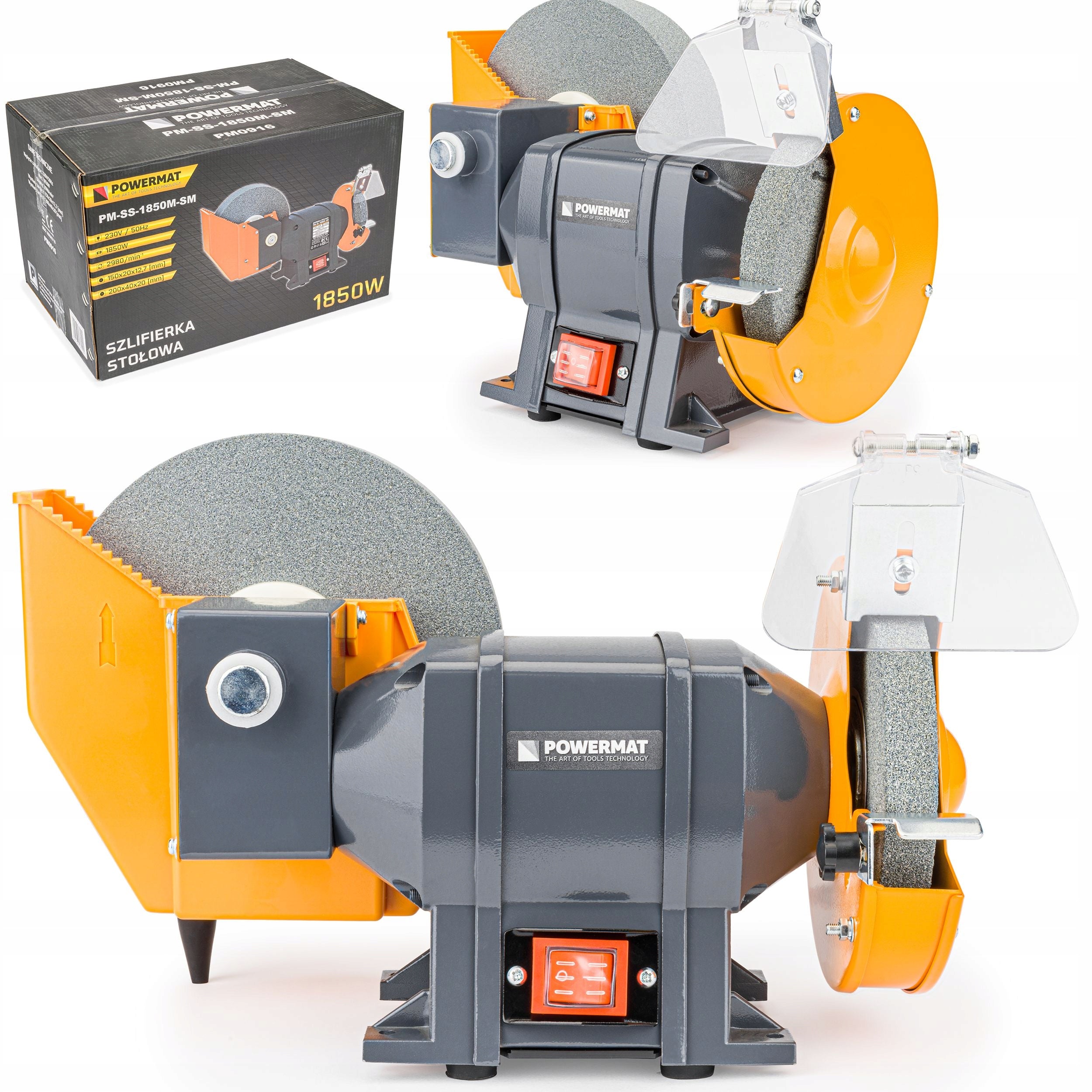 DRY TABLE GRINDER WET 1850W SLOW ROTATING 2xSTONE DISC 200MM