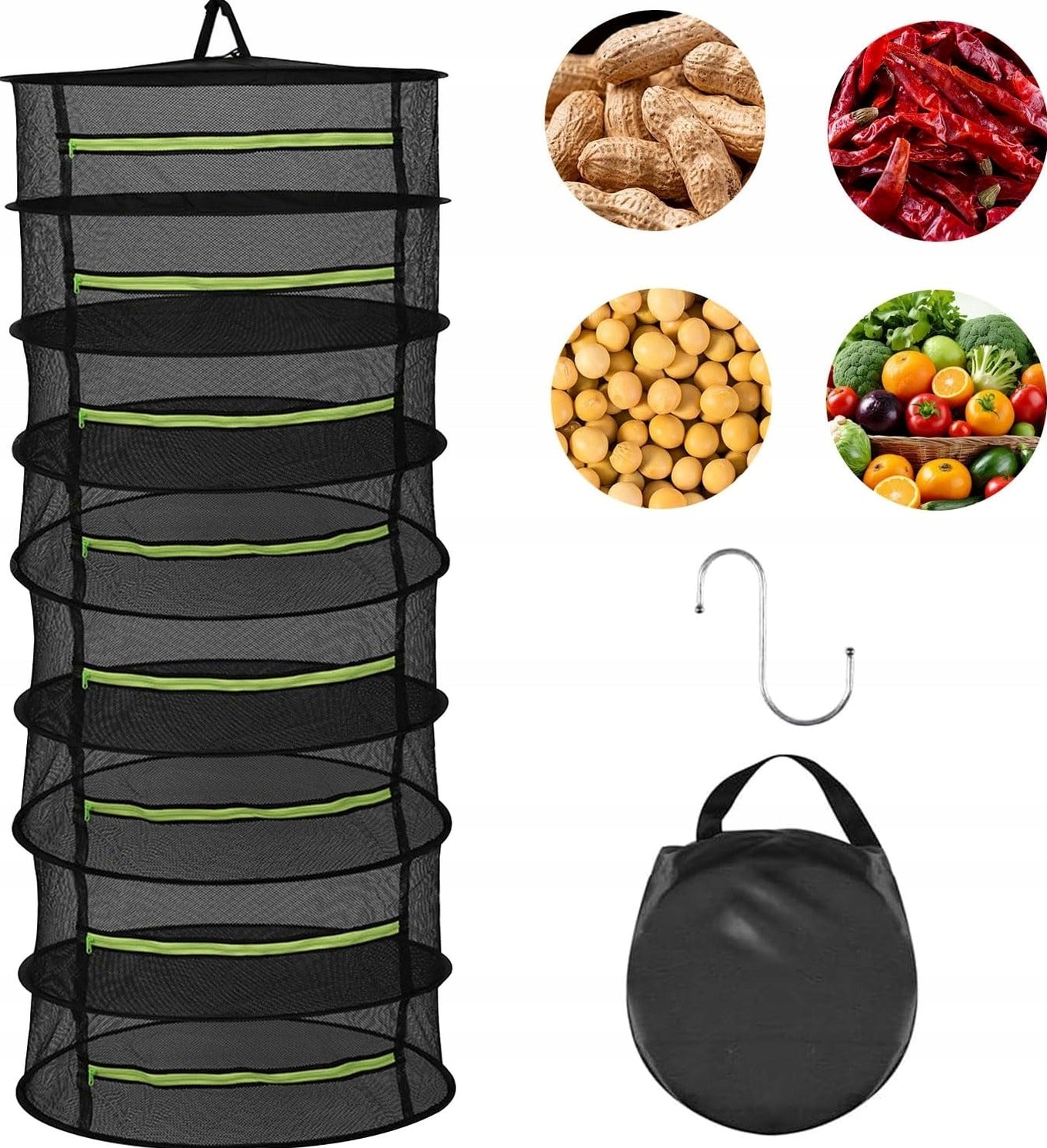 DRYER 6 LAYERS MESH HERBS PLANT HANGING FOLDING BREATHABLE