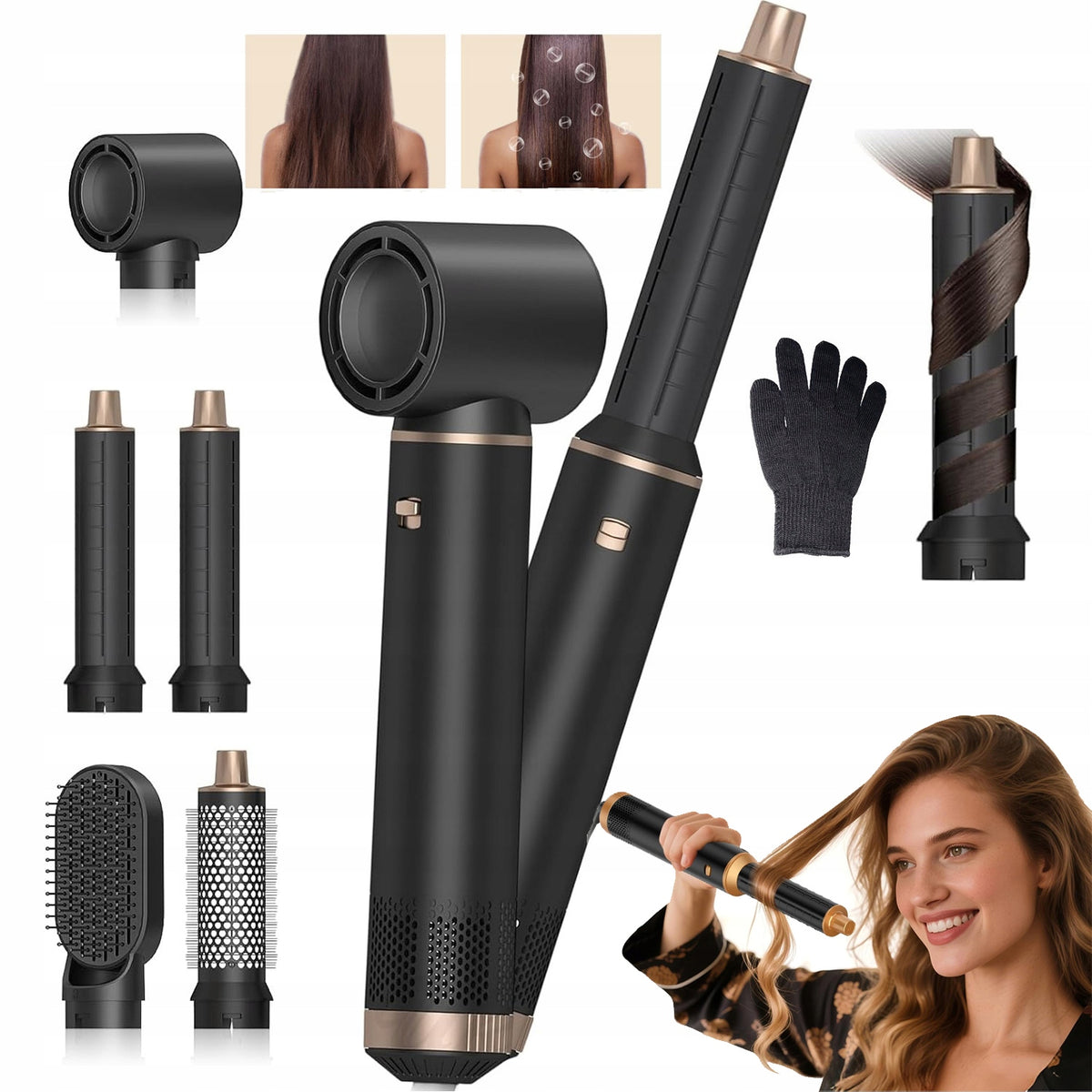 DRYER CURLER 5IN1 STRAIGHTENER HOT AIR CRIMPER FOR HAIR