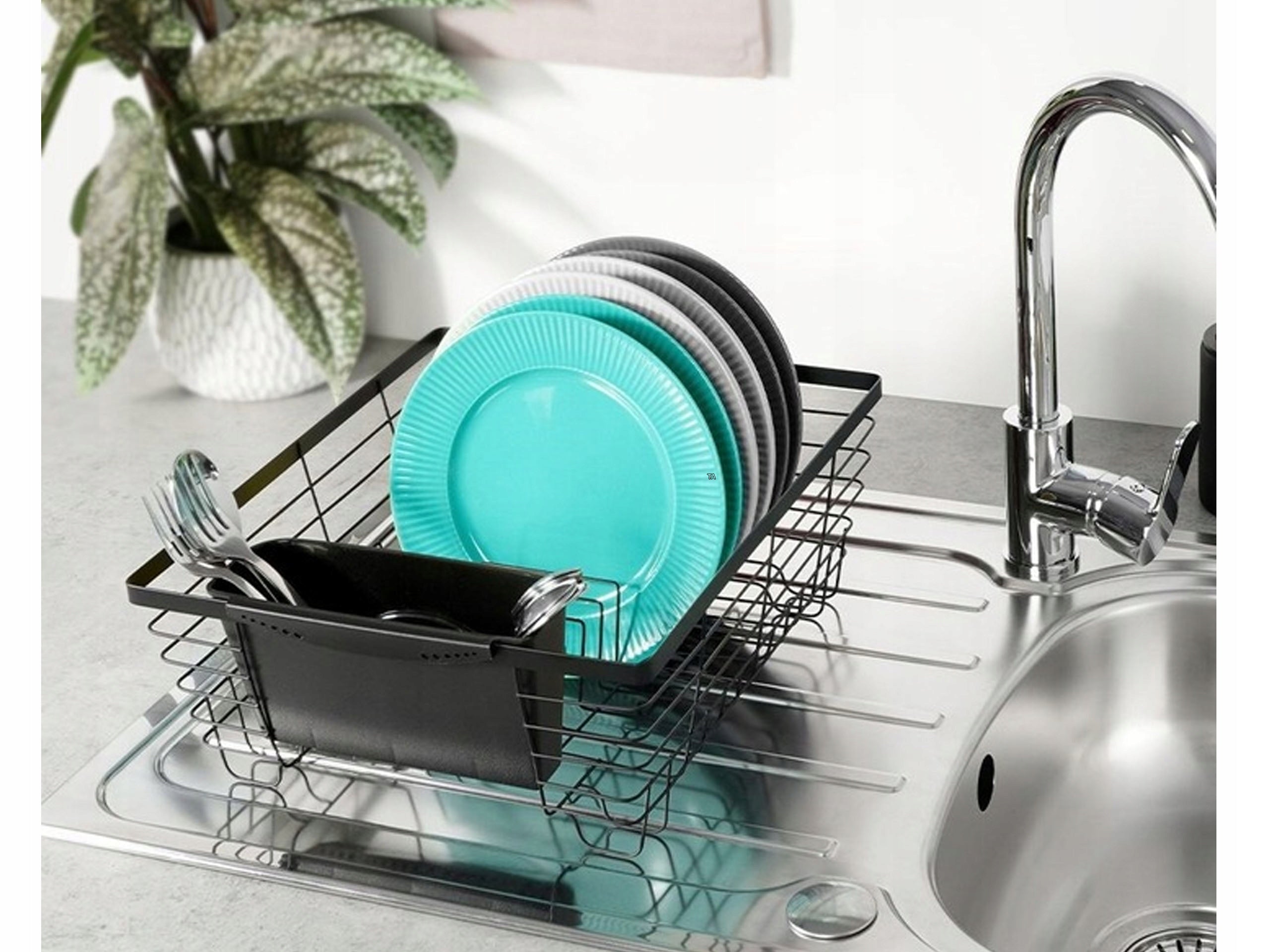 DRYER DISH DRAINER PLATES CUTLERY CUPS METAL BLACK EAN (GTIN) 5907610287256