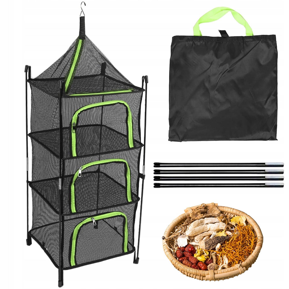 DRYER HANGING MESH FOR DRYING HERB MUSHROOMS FOLDING 4 LAYERS
