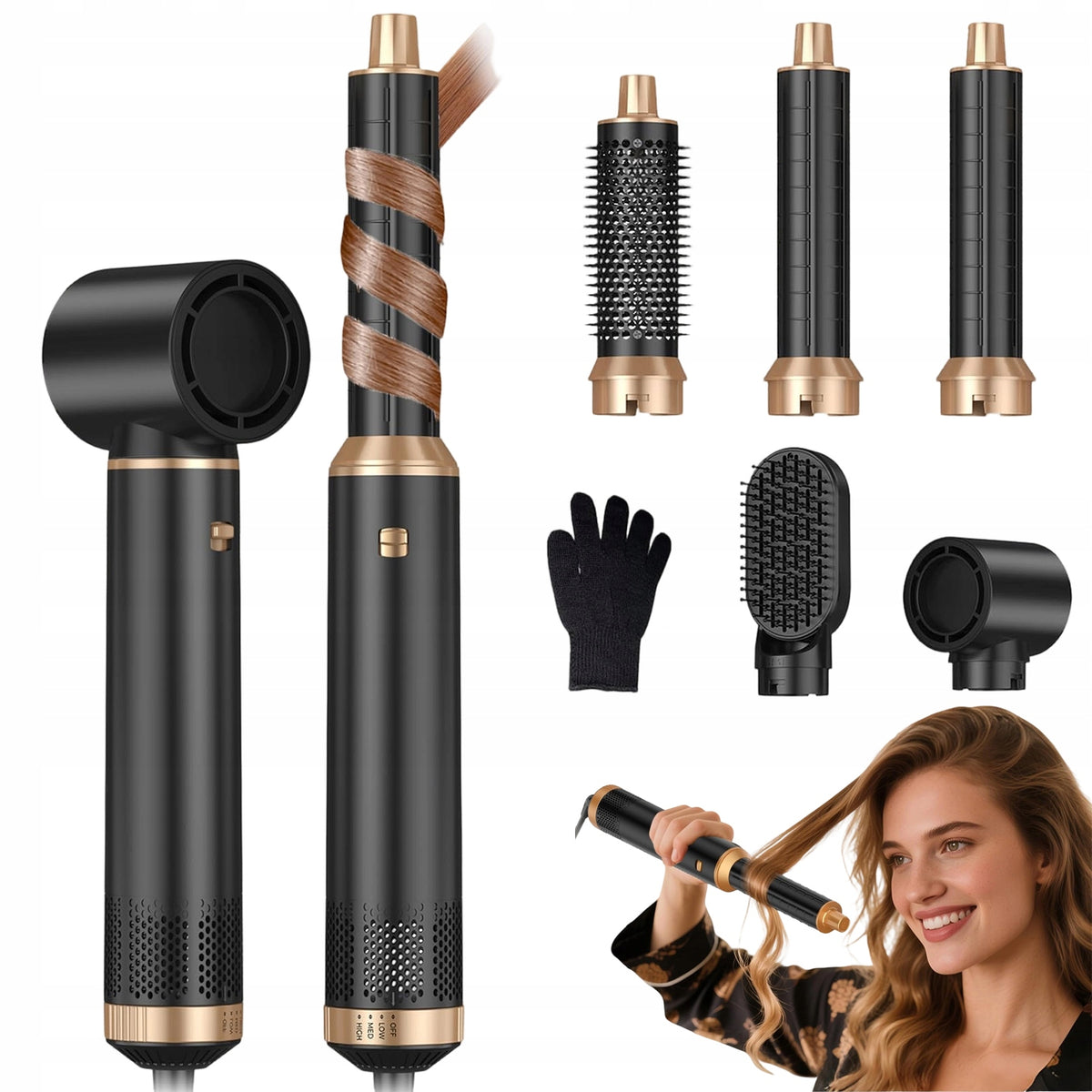 DRYER STRAIGHTENER CURLING IRON HAIR BRUSH MULTIFUNCTIONAL IONIZATION