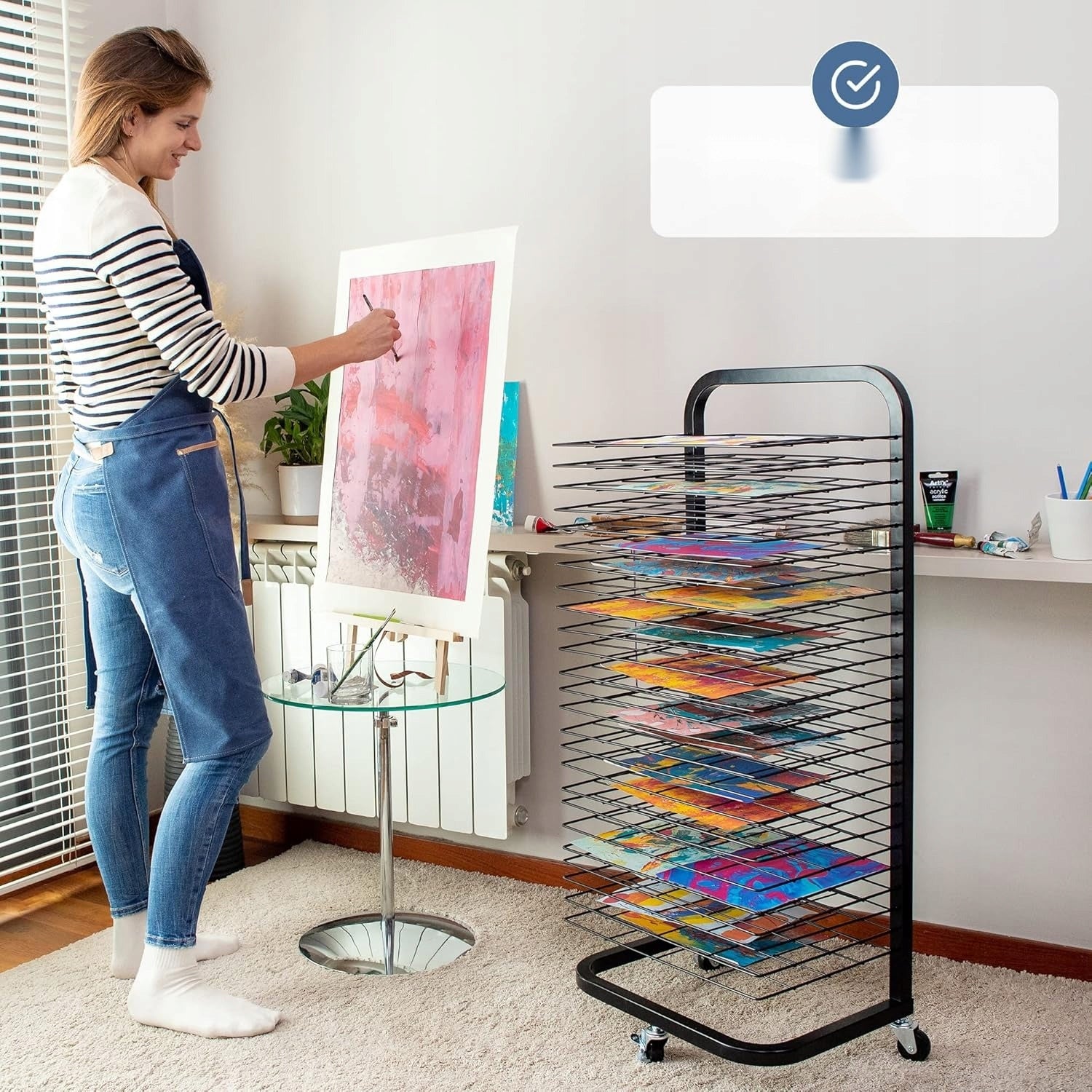 DRYING CANVAS PAINTINGS WORKS OF ART 103X45X35CM METAL REMOVABLE Kind Other