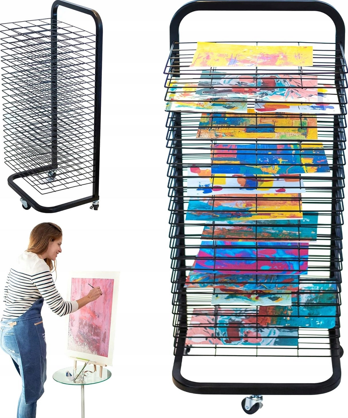 DRYING CANVAS PAINTINGS WORKS OF ART 103X45X35CM METAL REMOVABLE