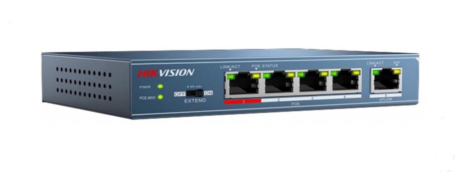 DS-3E0105P-E Switch Hikvision PoE FastEthernet, 5 Manufacturer Hikvision