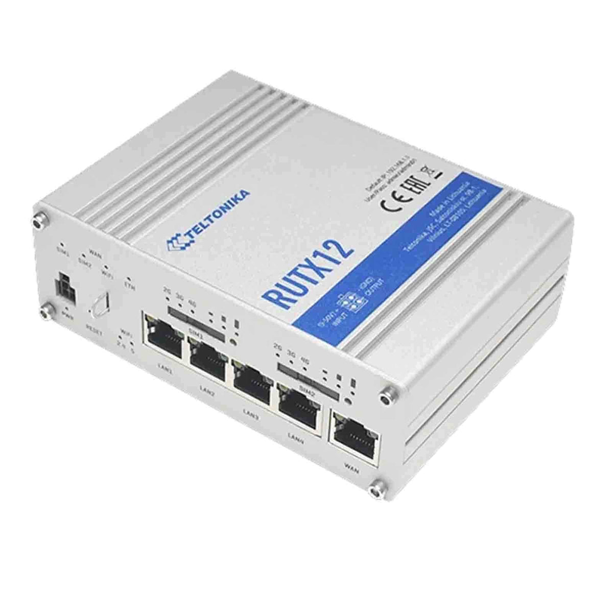 DUAL 4G LTE +ROUTER RUTX12 Dual SIM Bluetooth BLE, Wi-Fi 5,