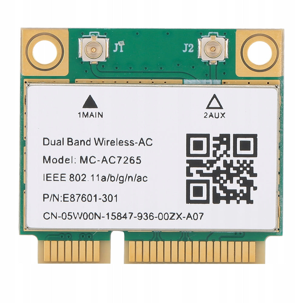 DUAL-BAND NETWORK CARD MC-AC7265 MINI PCI-E 2.4G/5G 1200 MB/S