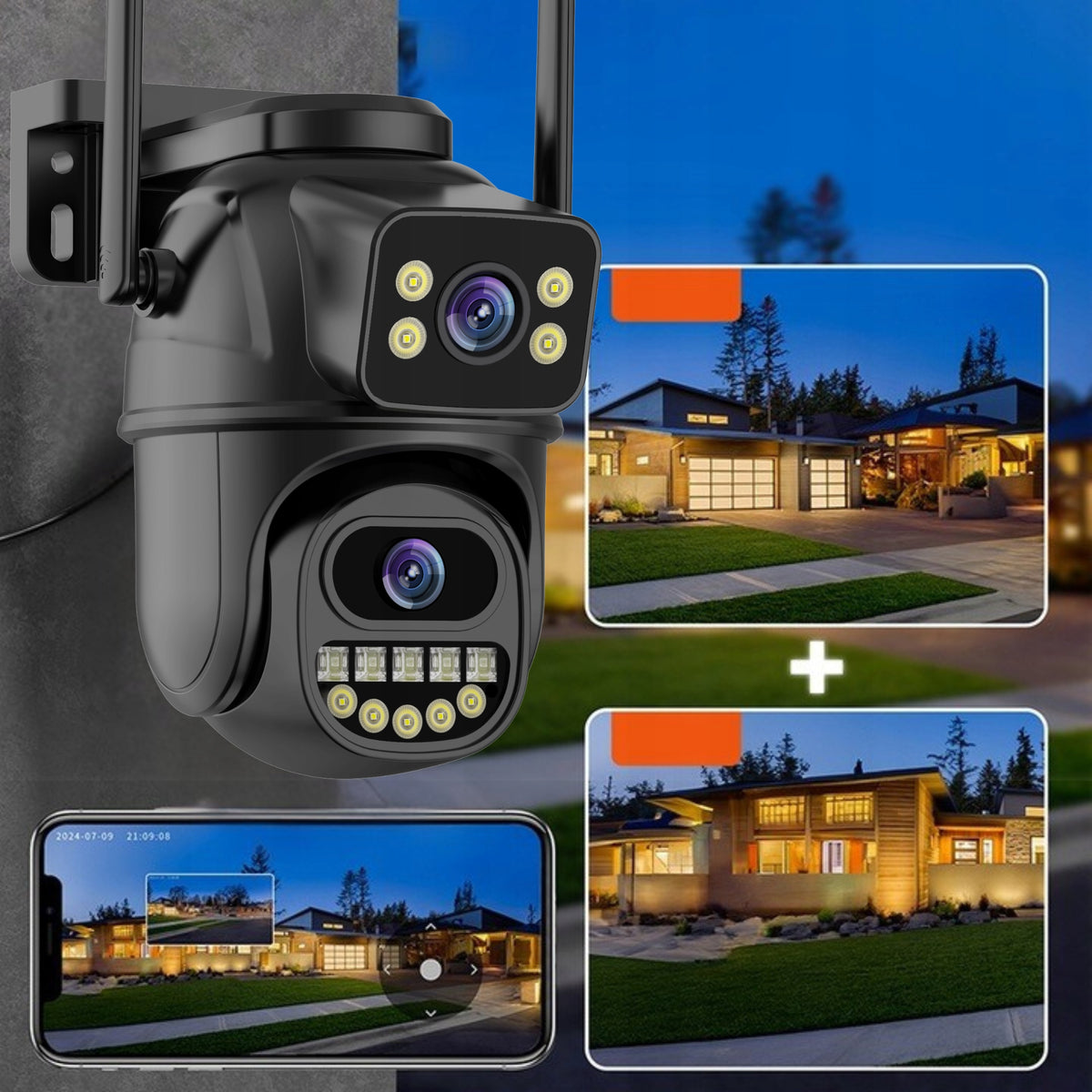 DUAL CAMERA 10MP ZOOM OUTDOOR ROTATING IP WIFI ALARM DETECTION UHD Brand no brand