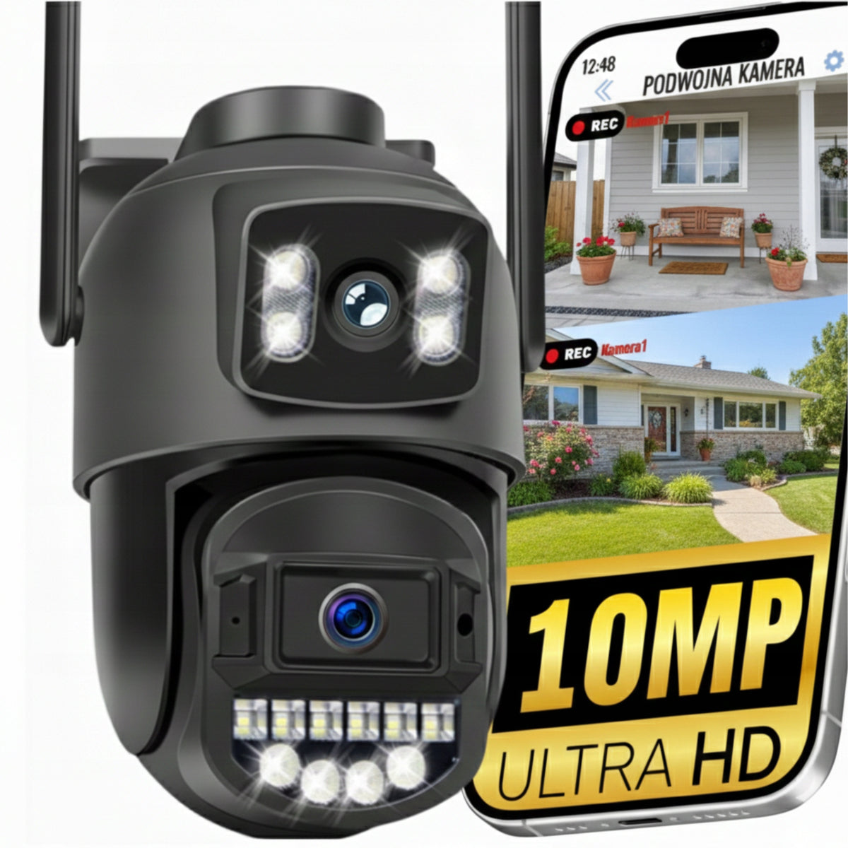 DUAL CAMERA 10MP ZOOM OUTDOOR ROTATING IP WIFI ALARM DETECTION UHD