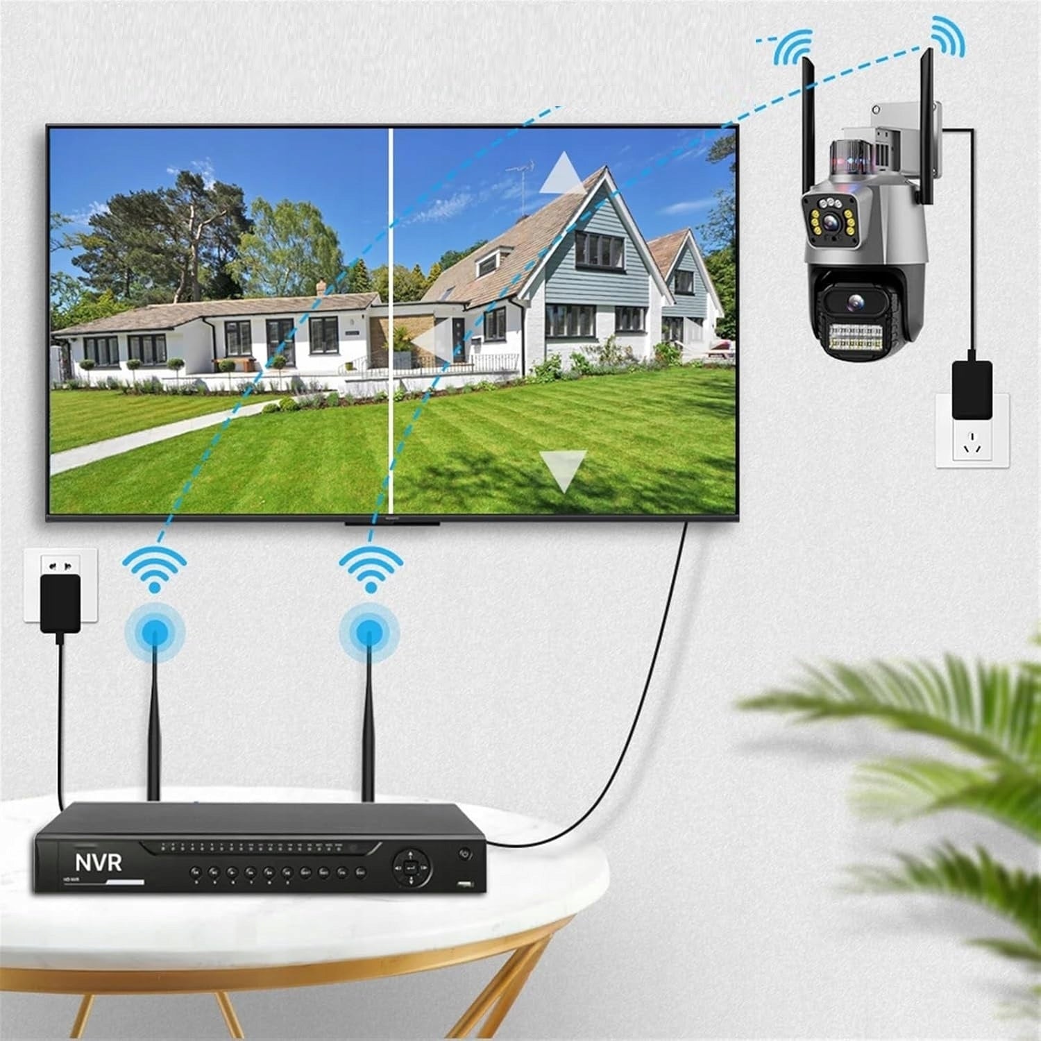 DUAL CAMERA 2X3MP 2.4GHz ZOOM OUTDOOR ROTATING IP WIFI ALARM ROOSTER Brand no brand