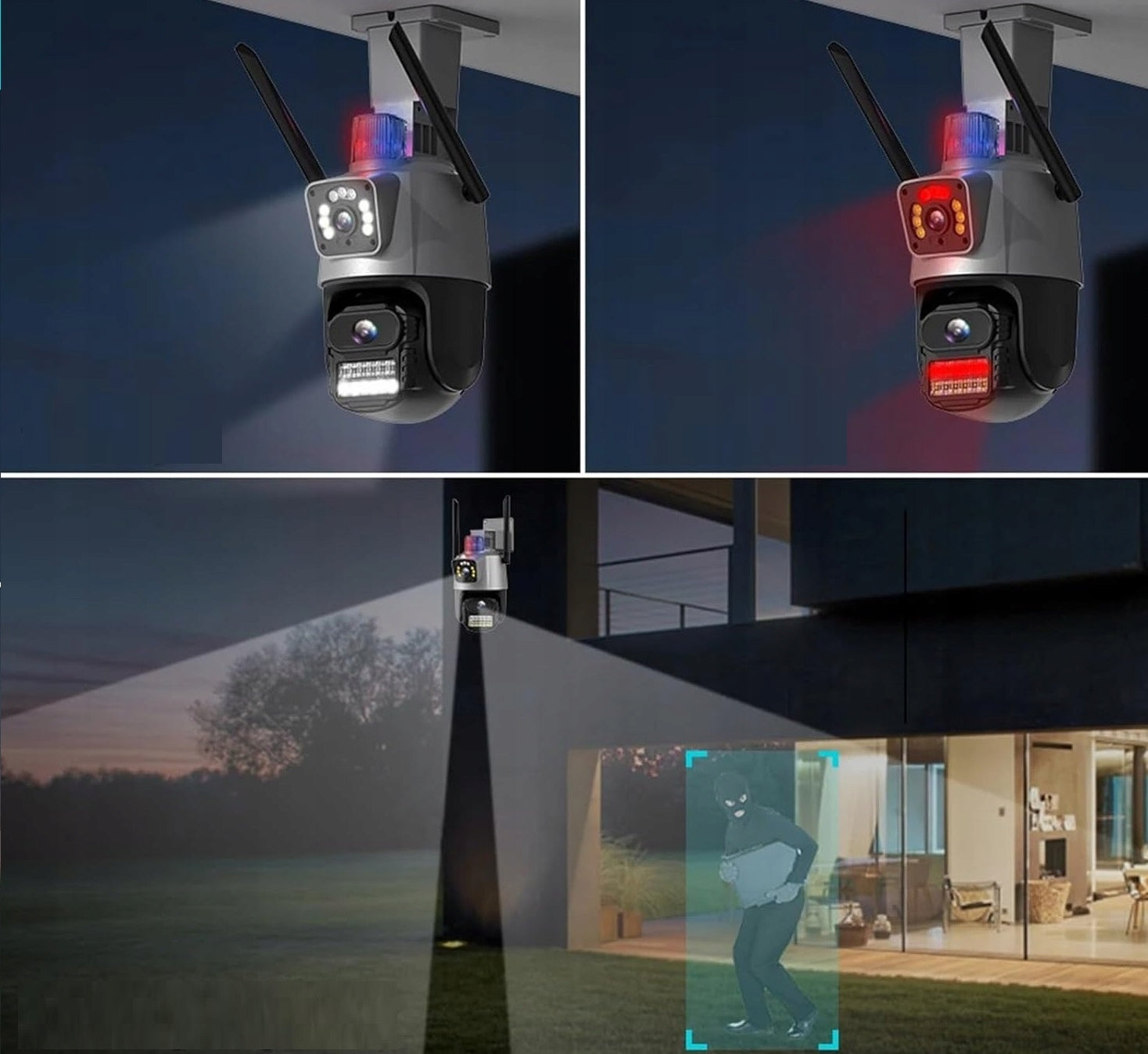 DUAL CAMERA 2X3MP 2.4GHz ZOOM OUTDOOR ROTATING IP WIFI ALARM ROOSTER Manufacturer code kamera