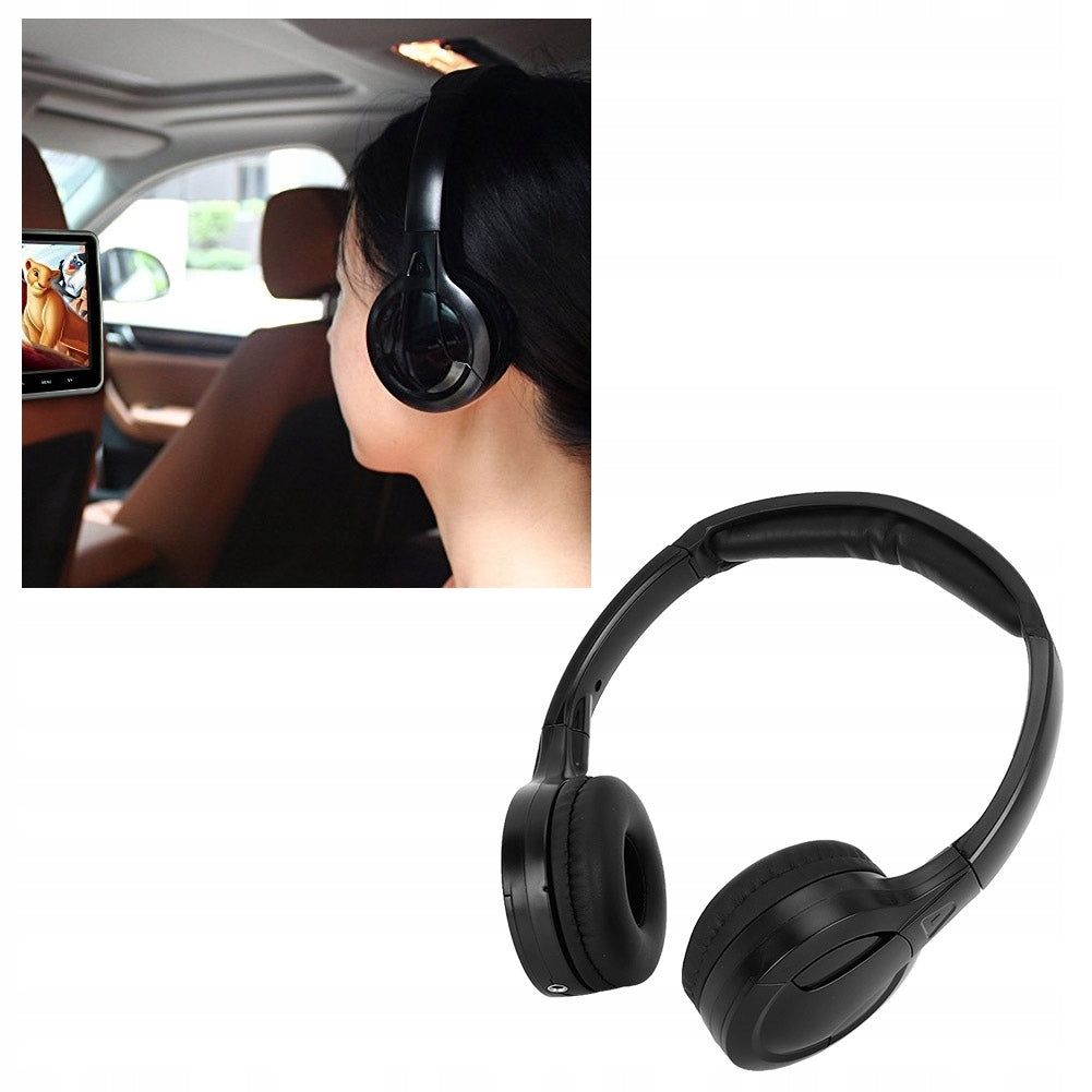 DUAL CHANNEL INFRARED IR WIRELESS ON-EAR HEADPHONES FOR DVD CAR