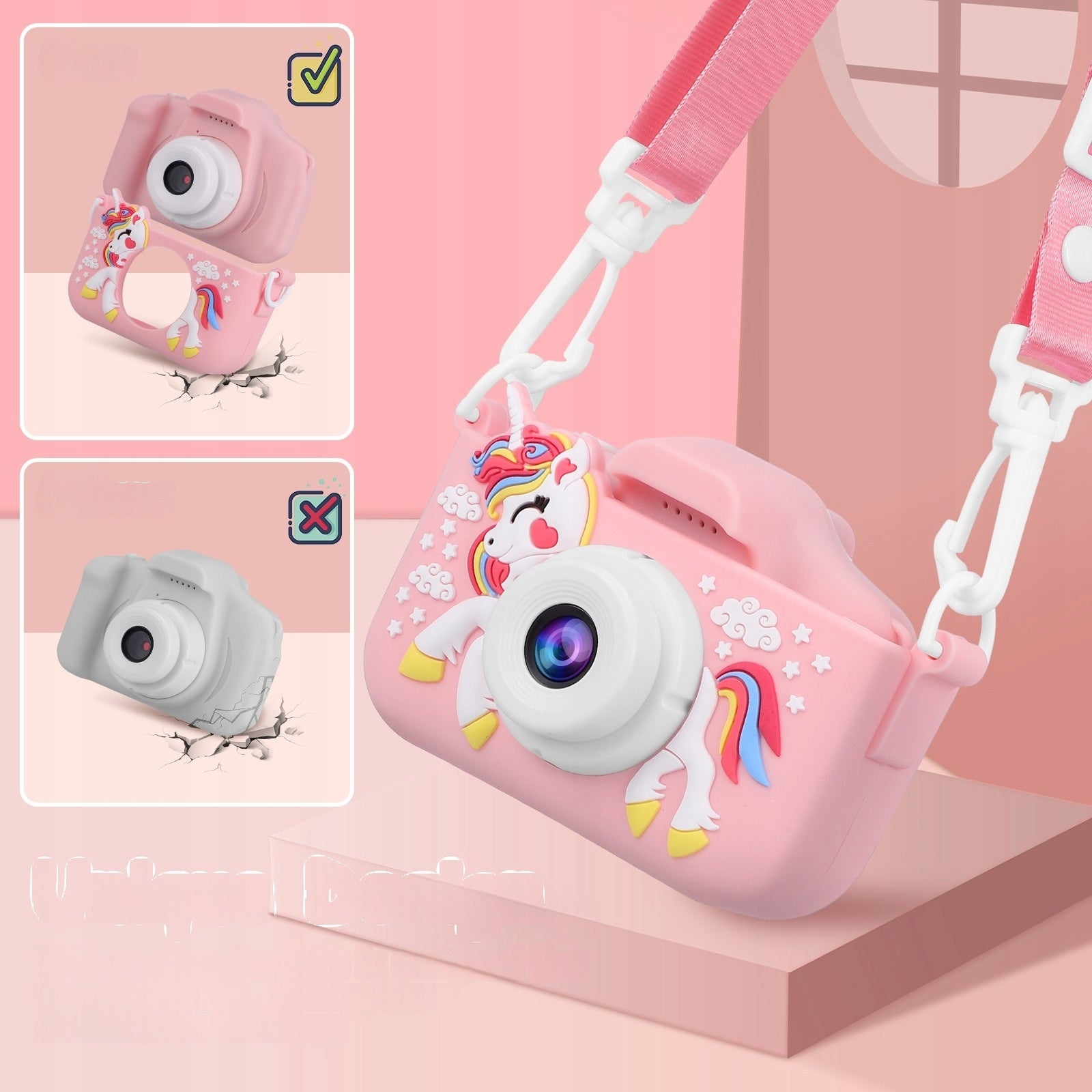 DUAL DIGITAL CAMERA FOR KIDS WITH UNICORN FULL HD + 64GB CARD Brand SUPVOX
