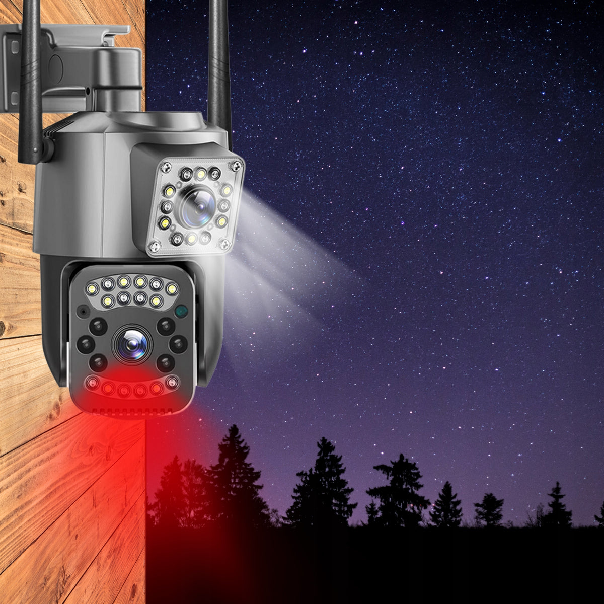 DUAL OUTDOOR WIFI CAMERA SMART IP QUADHD 4MPX APPLICATION IR DETECTION Brand Eurolook