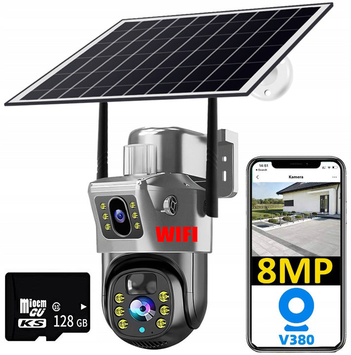 DUAL SOLAR CAMERA GSM 4G IP SMART OUTDOOR ROTATING HD 6MP ZOOM SIM