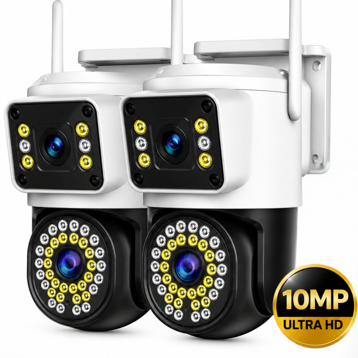 DUAL WIFI CAMERA FUNCTIONS AI OUTDOOR ROTATING 10MPX ULTRA HD MICROPHONE