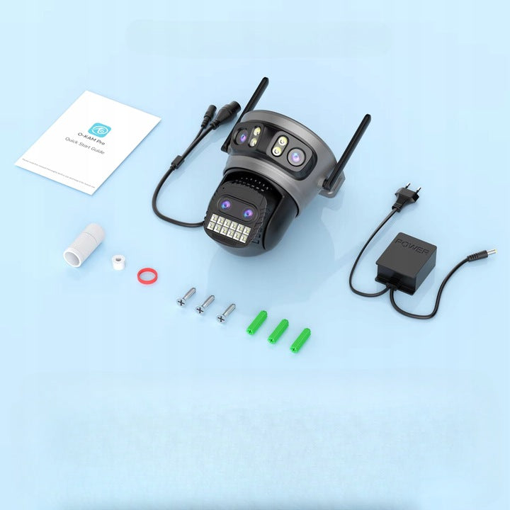 DUAL WIFI IP CAMERA ROTATING SMART OUTDOOR QHD 4x 5MP ZOOM GOODRAM Packaging status original