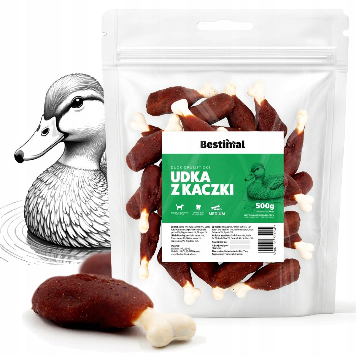 DUCK LEGS 500g DOG TREATS UDKO NATURAL TASTE DUCK LEGS