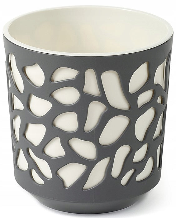 DUET FLOWER POT diameter 14CM GRAPHITE/CREAM Lamela