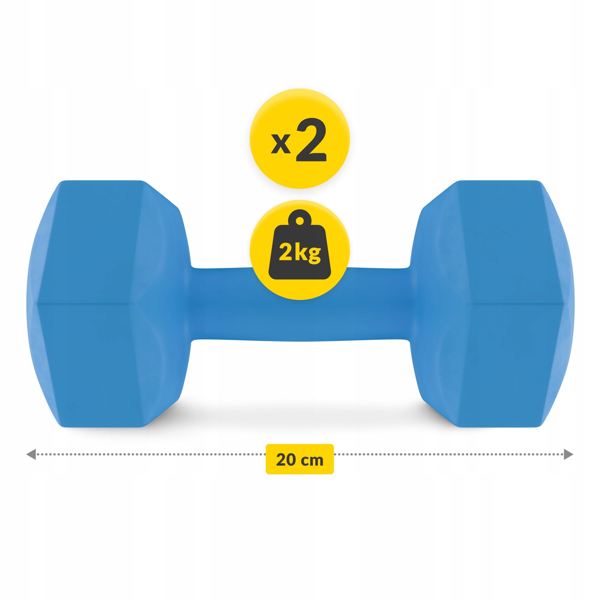 DUMBBELLS BITUMINOUS WEIGHTS FITNESS EXERCISE SET 2x2kg 4FIZJO Manufacturer code Ciężarki bitumiczne 4FIZJO 2×2 kg