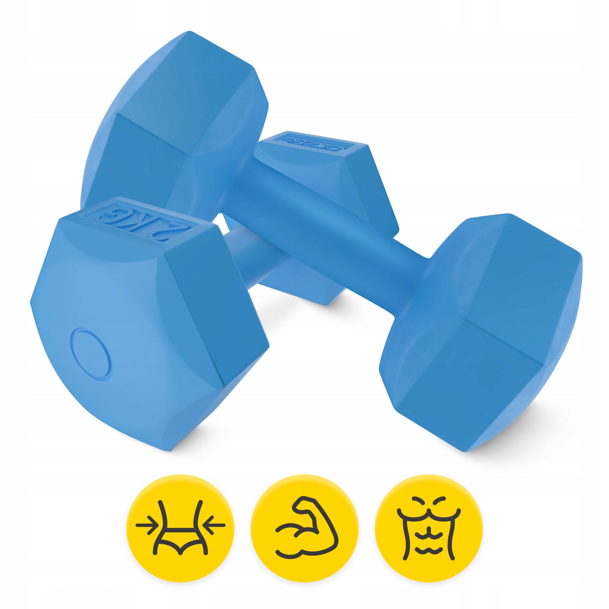 DUMBBELLS BITUMINOUS WEIGHTS FITNESS EXERCISE SET 2x2kg 4FIZJO Model Hantelki bitumiczne do ćwiczeń siłowych 2×2 kg
