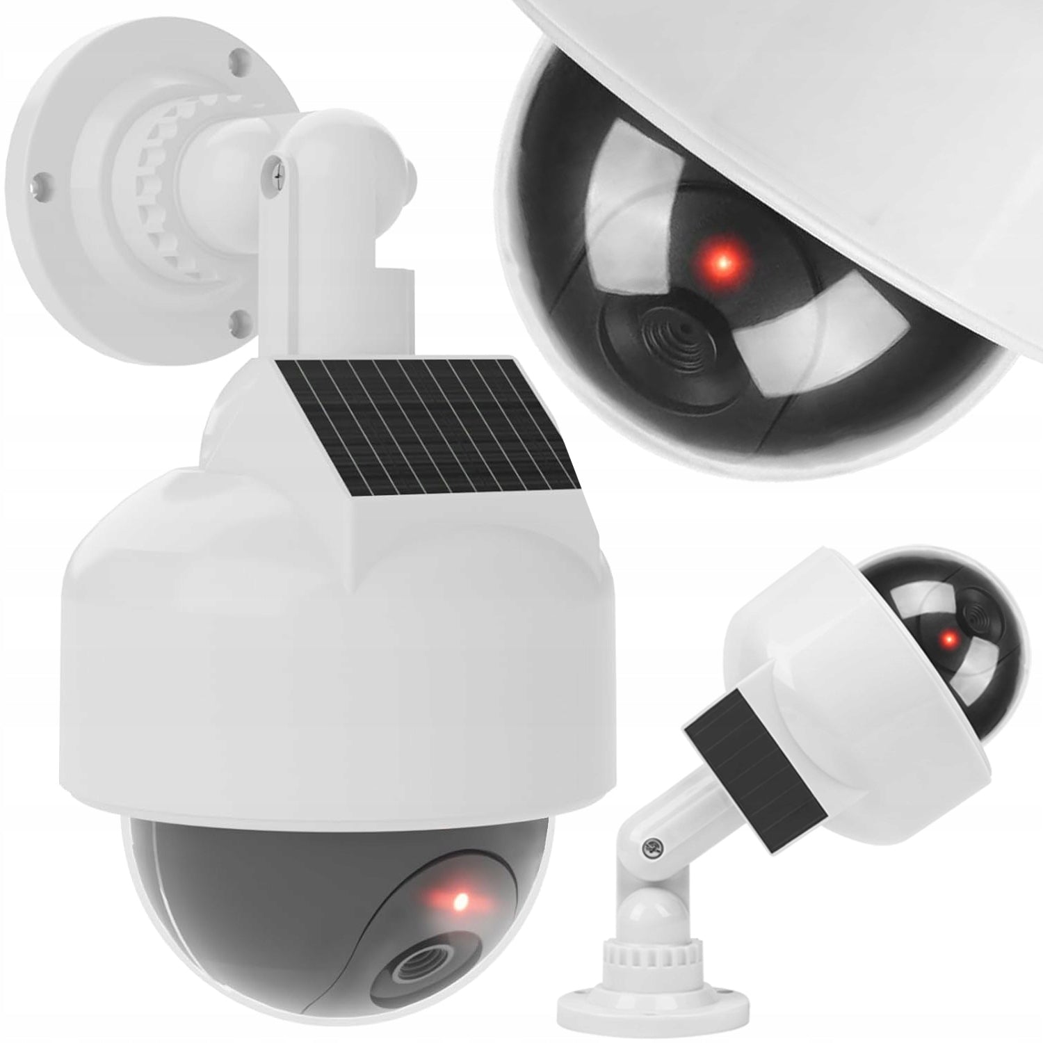 DUMMY DOME CAMERA ROTATING 360 SOLAR MONITORING LED BATTERIES