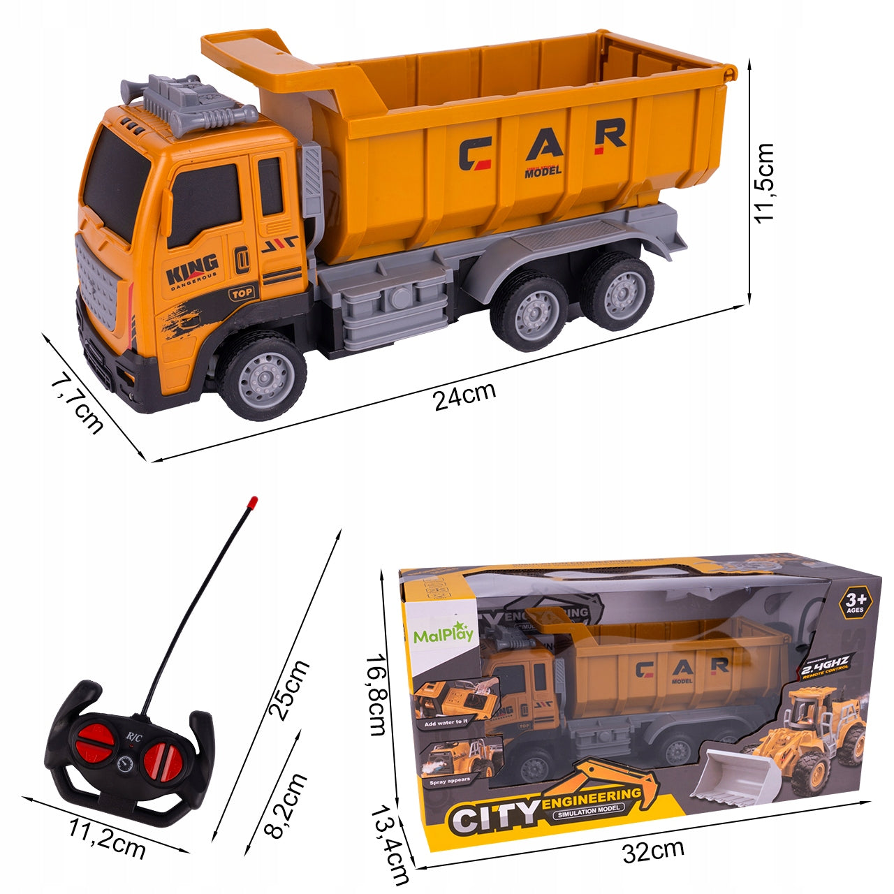 DUMP TRUCK REMOTE CONTROLLED AUTO CONSTRUCTION TRUCK PILOT RC CAR TIR Packaging status original