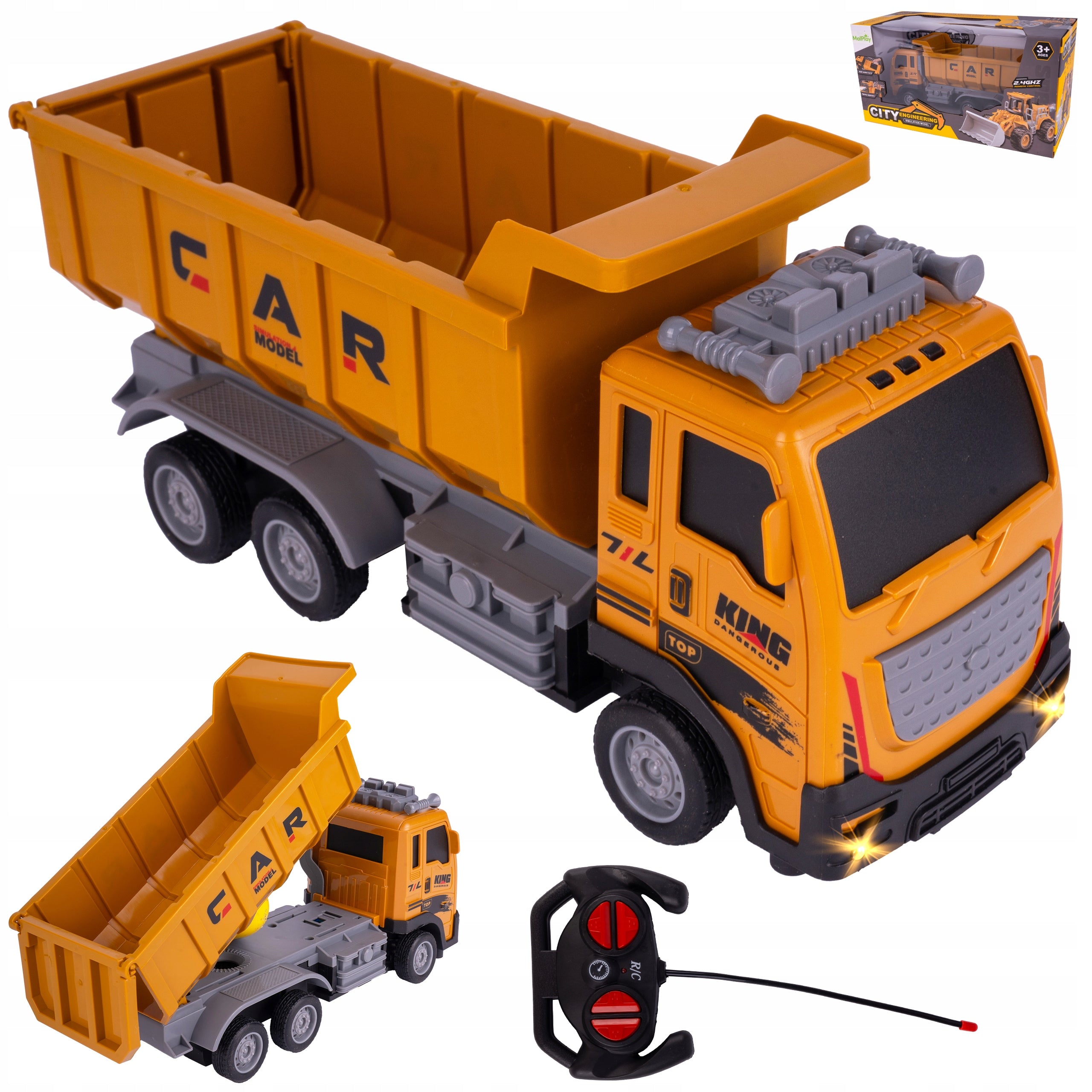 DUMP TRUCK REMOTE CONTROLLED AUTO CONSTRUCTION TRUCK PILOT RC CAR TIR
