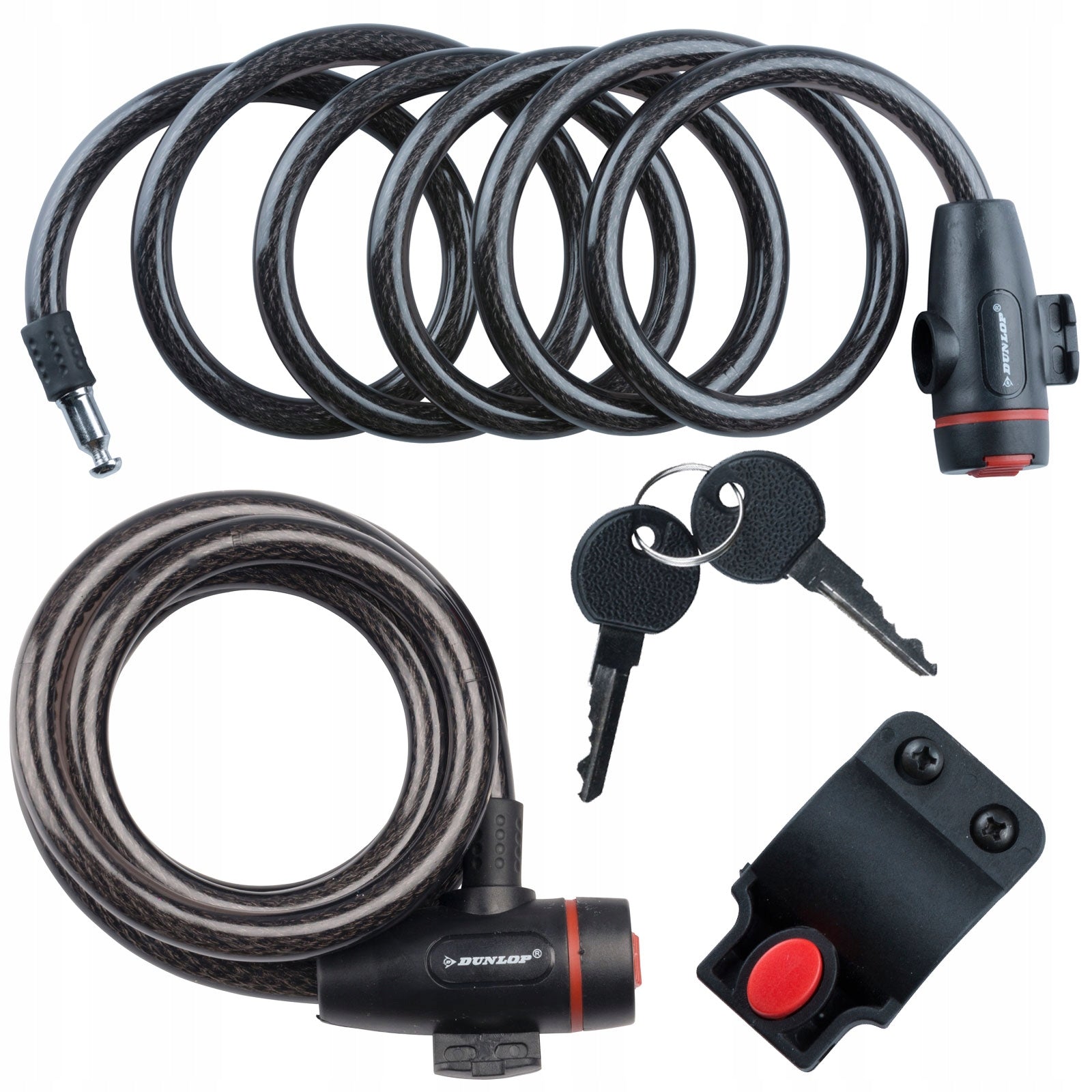 DUNLOP BICYCLE CLASP LOCK CORD 2 KEYS