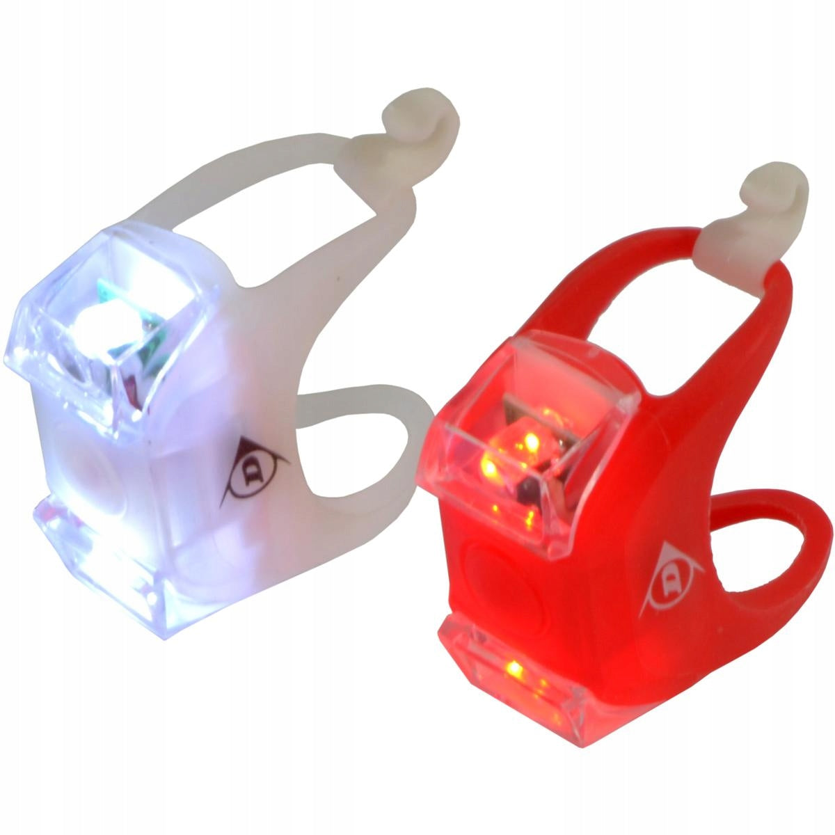 DUNLOP SET OF SILICONE LAMPS LED BICYCLE LIGHT 2 LED FRONT + REAR