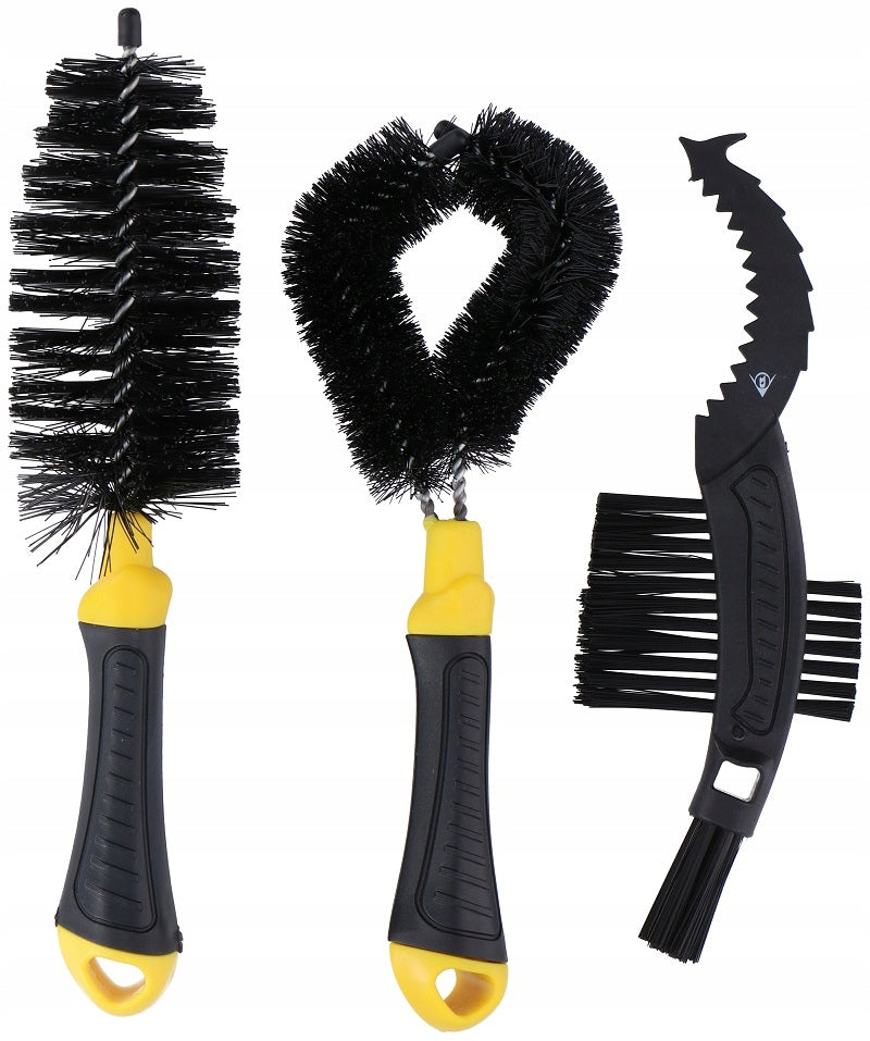 DUNLOP Set of 3 Bike Cleaning Brushes